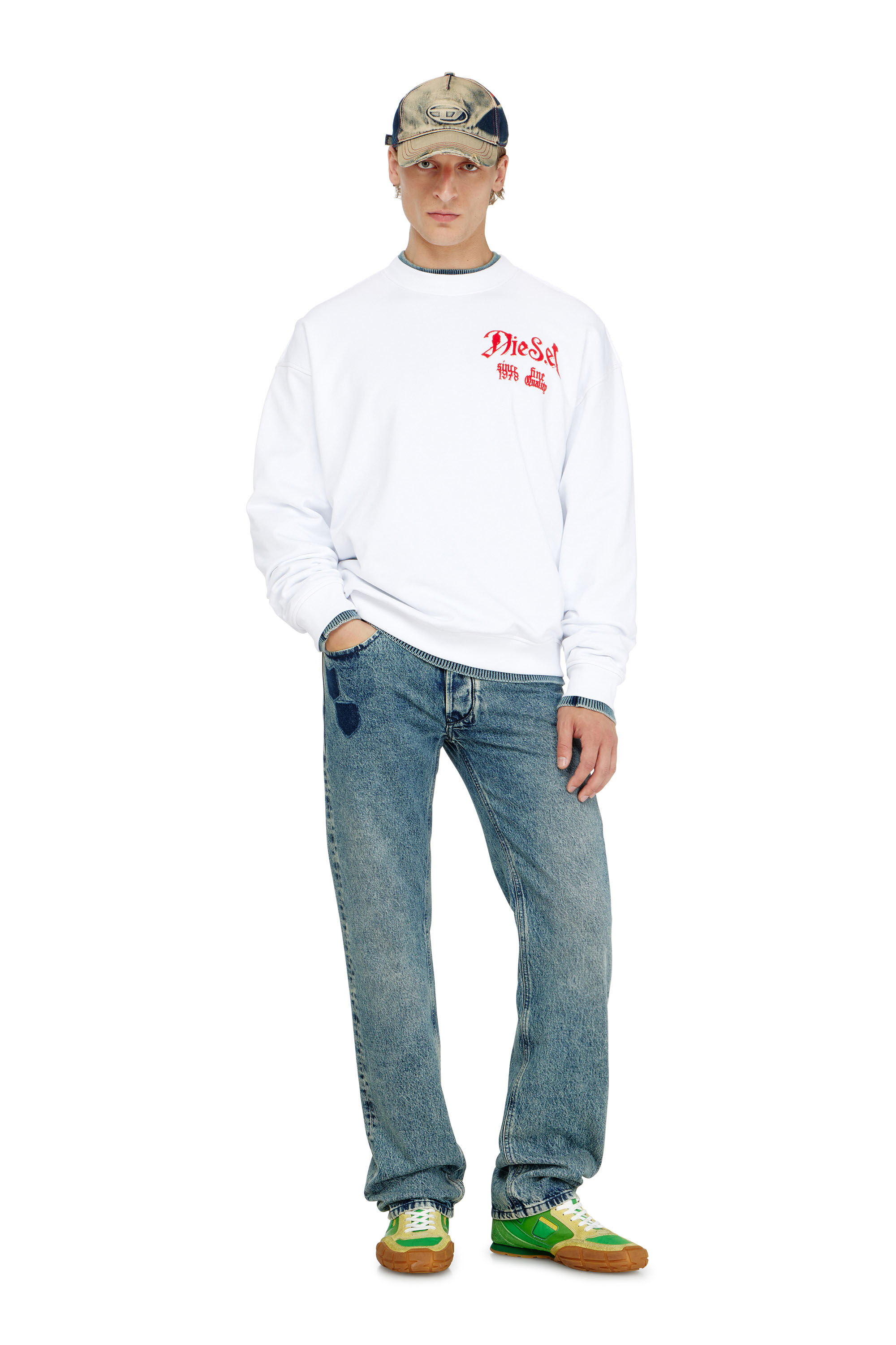 Diesel - S-BOXT-AA2, Sweat-shirt en coton avec motifs floqu&eacute;s Homme in ToBeDefined - 1