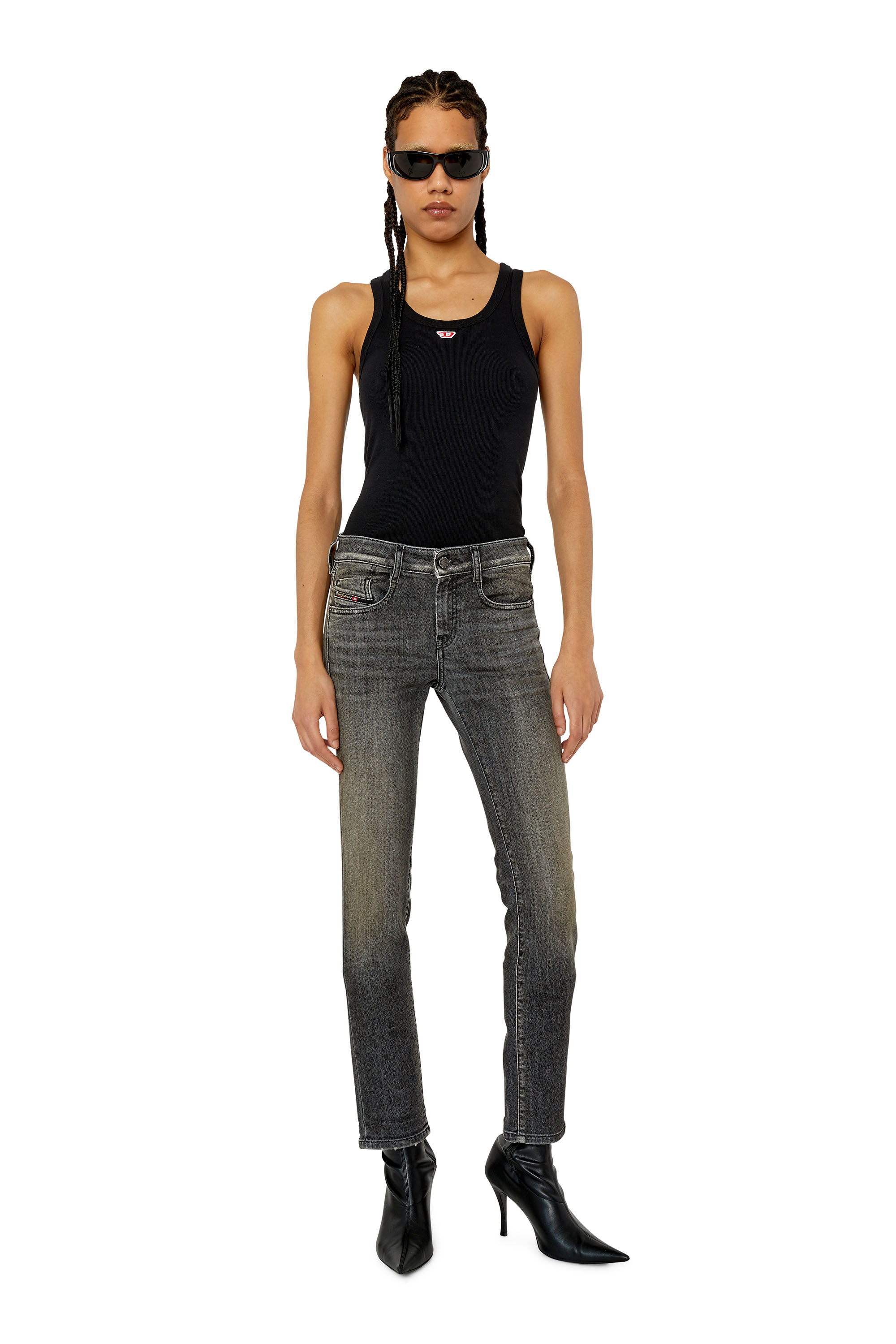 Diesel - D-Ollies JoggJeans® 09F01 Slim, Noir/Gris foncé - Image 1