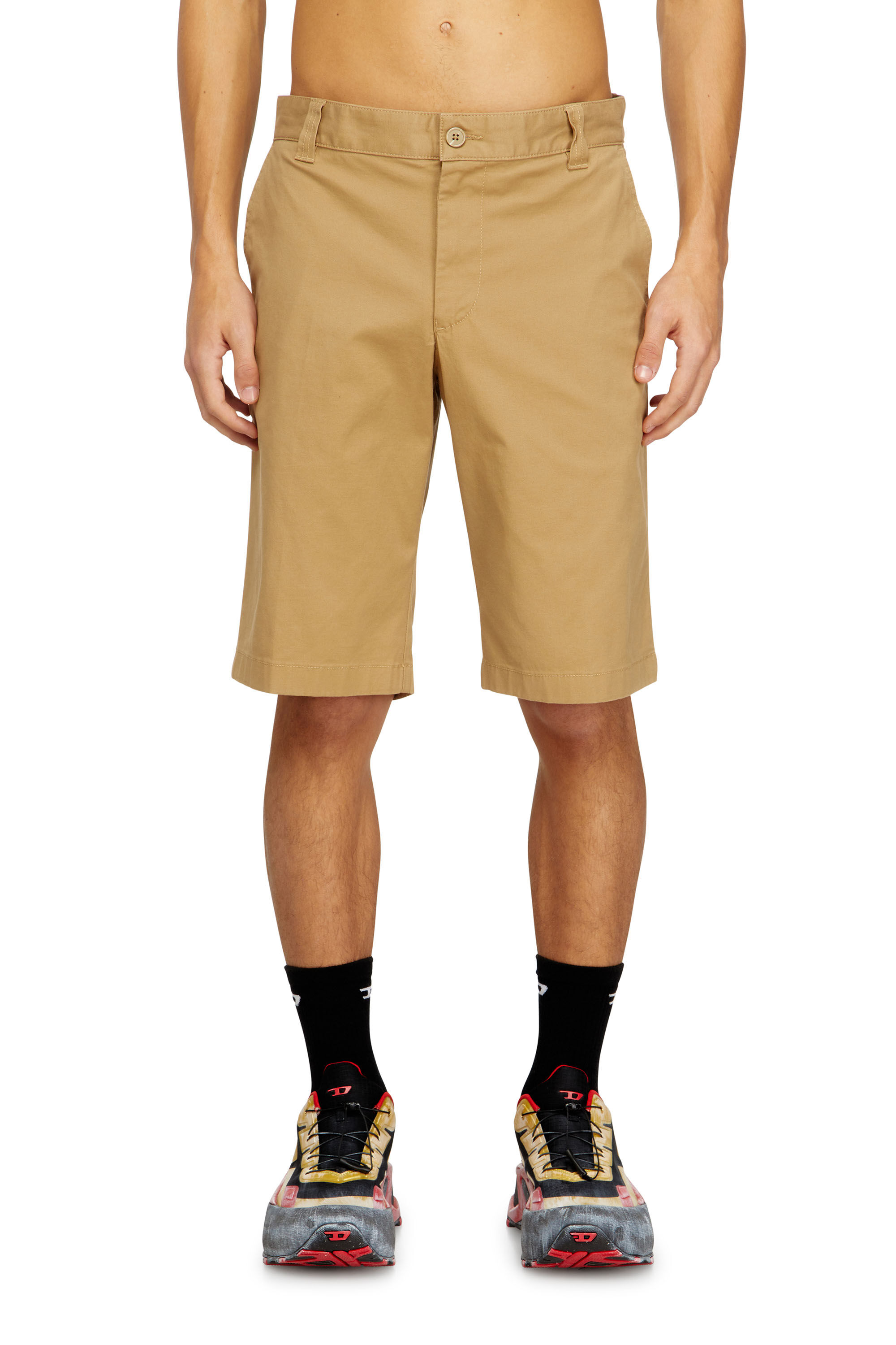 Diesel - P-DEFINE-SHORT-EPCH, Short en coton délavé Homme in Beige - 3