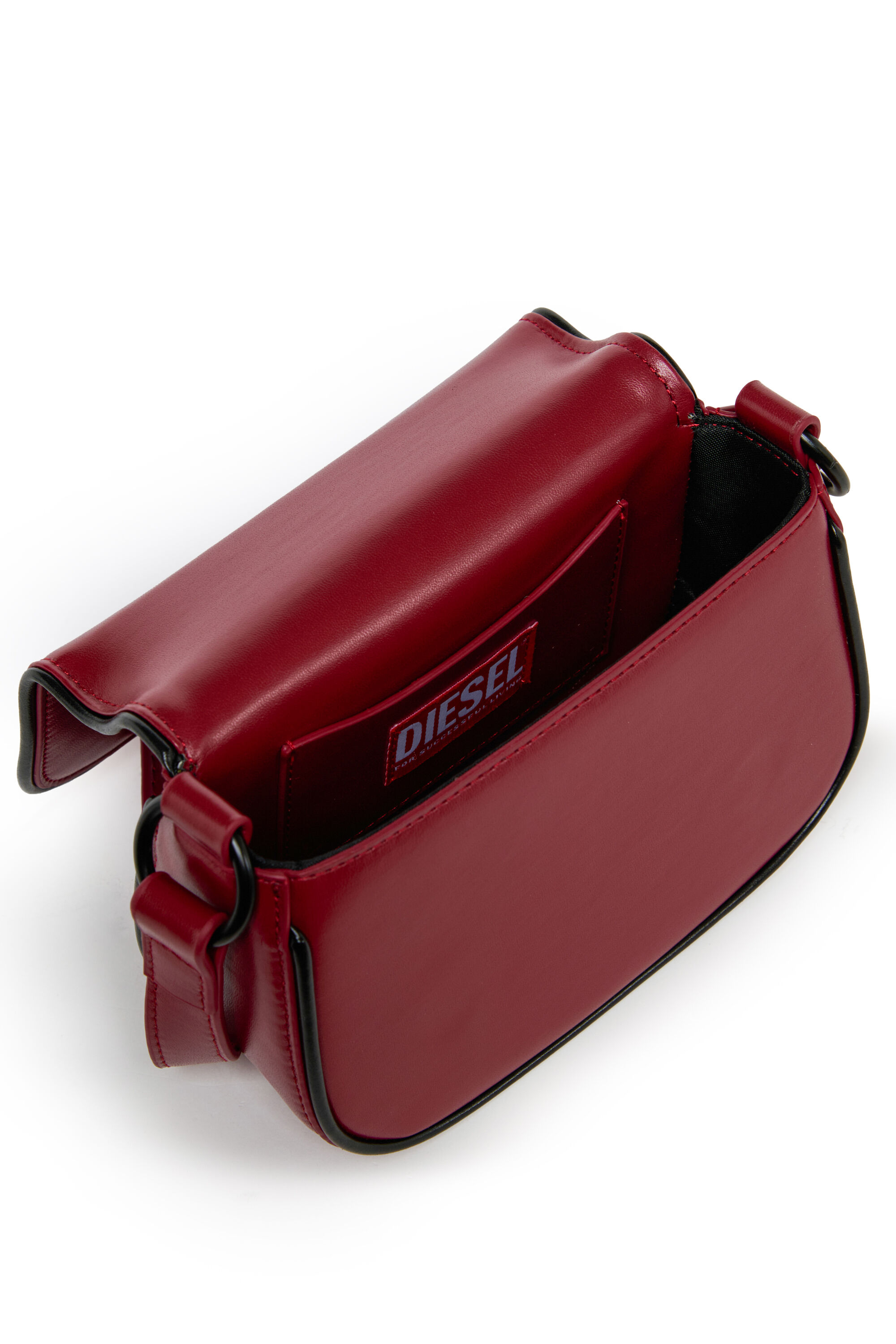 Diesel - WIRT, WIRT - Sac bandouli&egrave;re avec logo Oval D emboss&eacute; Femme in Rouge - 4