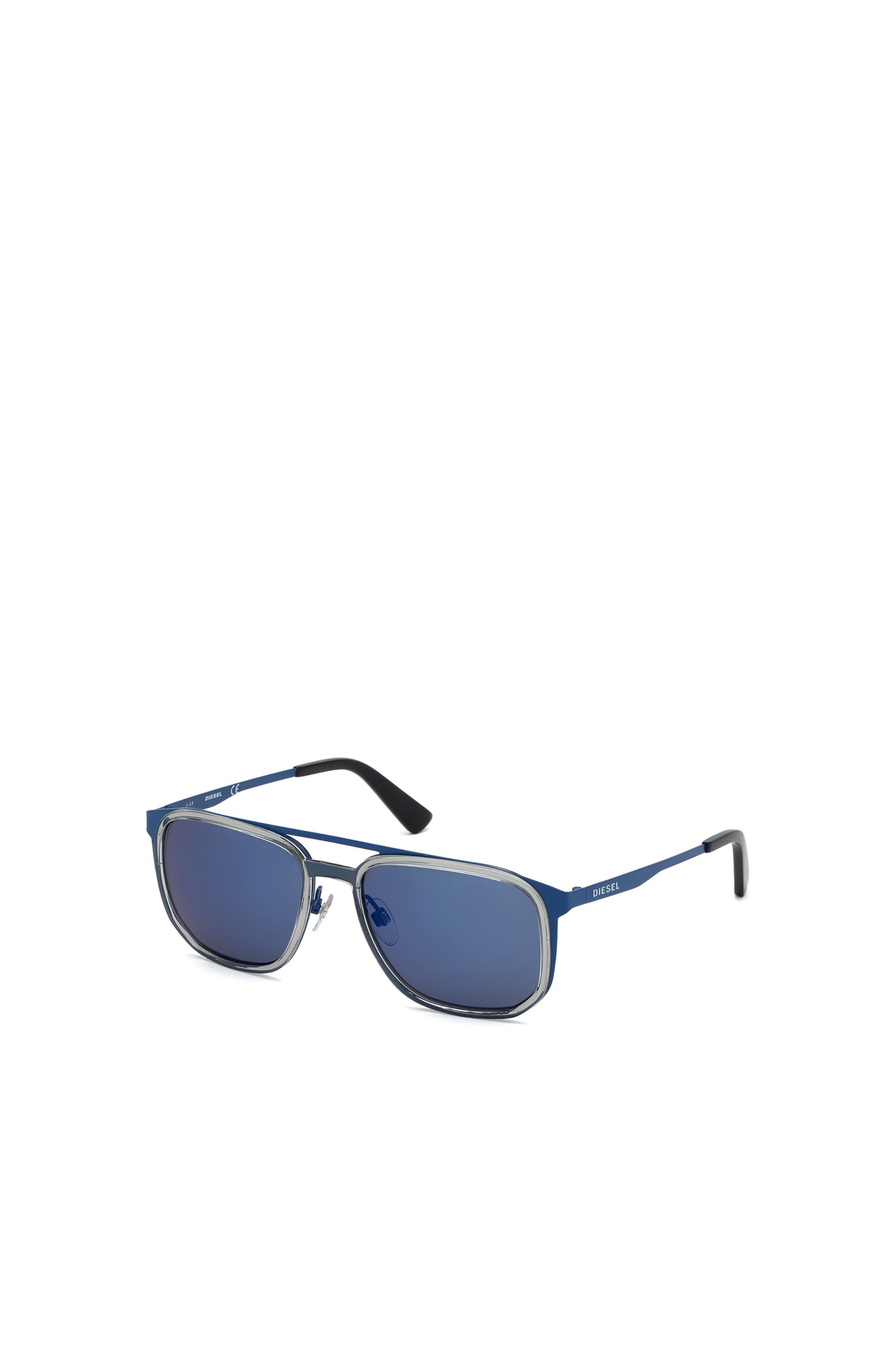 Diesel - DL0294, Lunettes de soleil navigateur en métal et acétate Homme in Bleu - 2