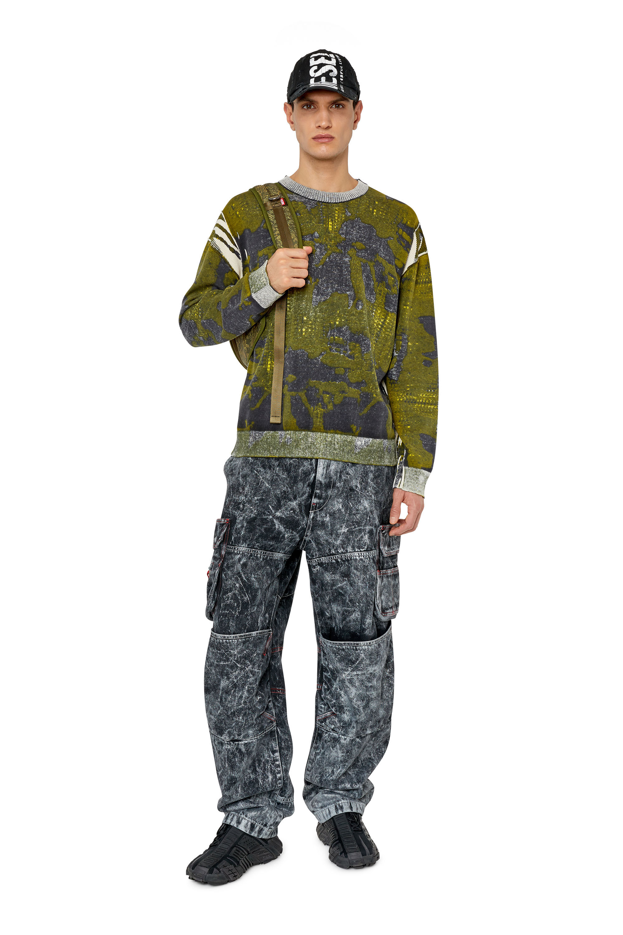 Diesel - K-LARAN, Pull avec imprimé camouflage Homme in Polychrome - 1