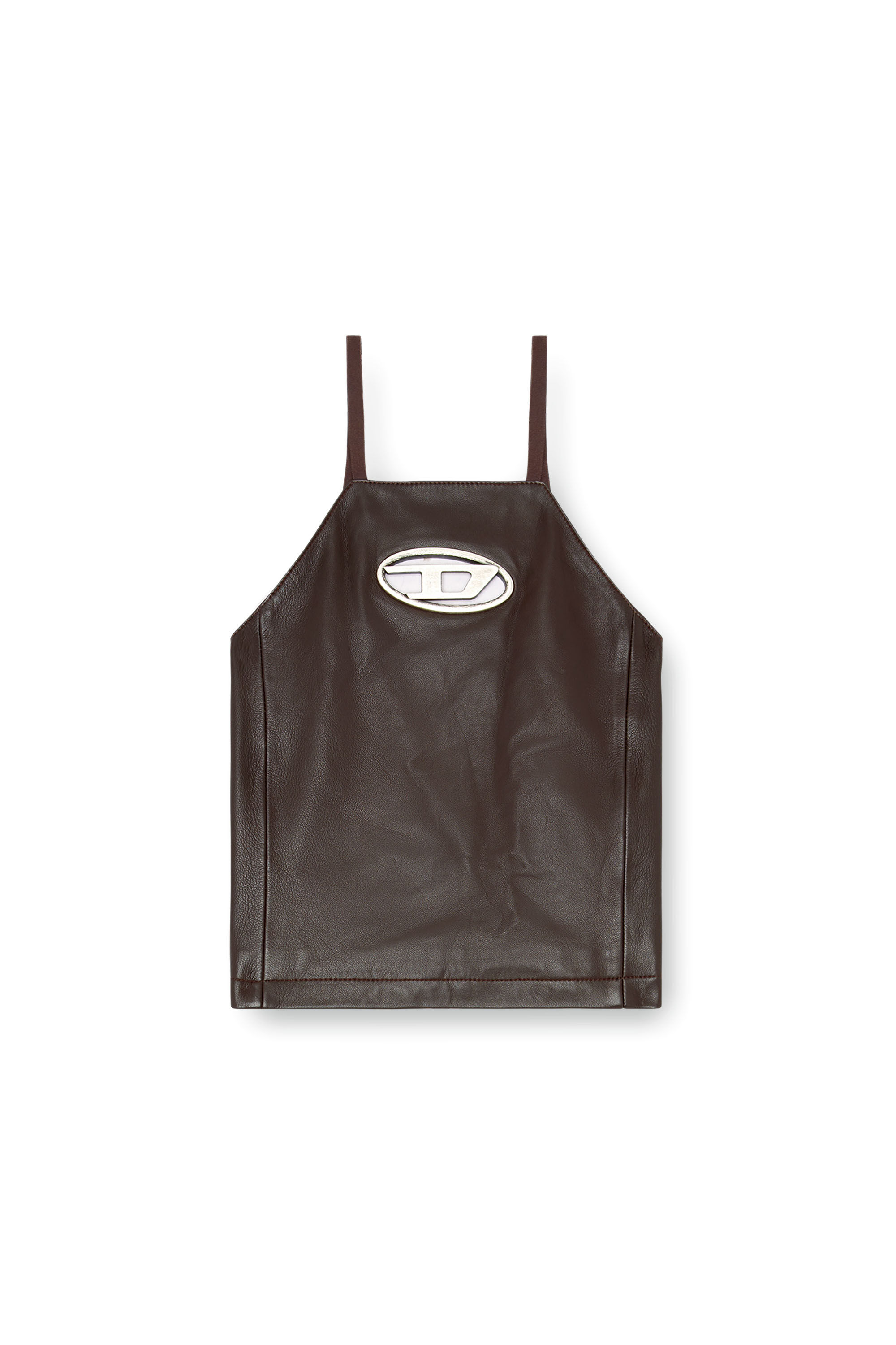 Diesel - L-TWILIGHT, Top dos nu en cuir Femme in Marron - 2