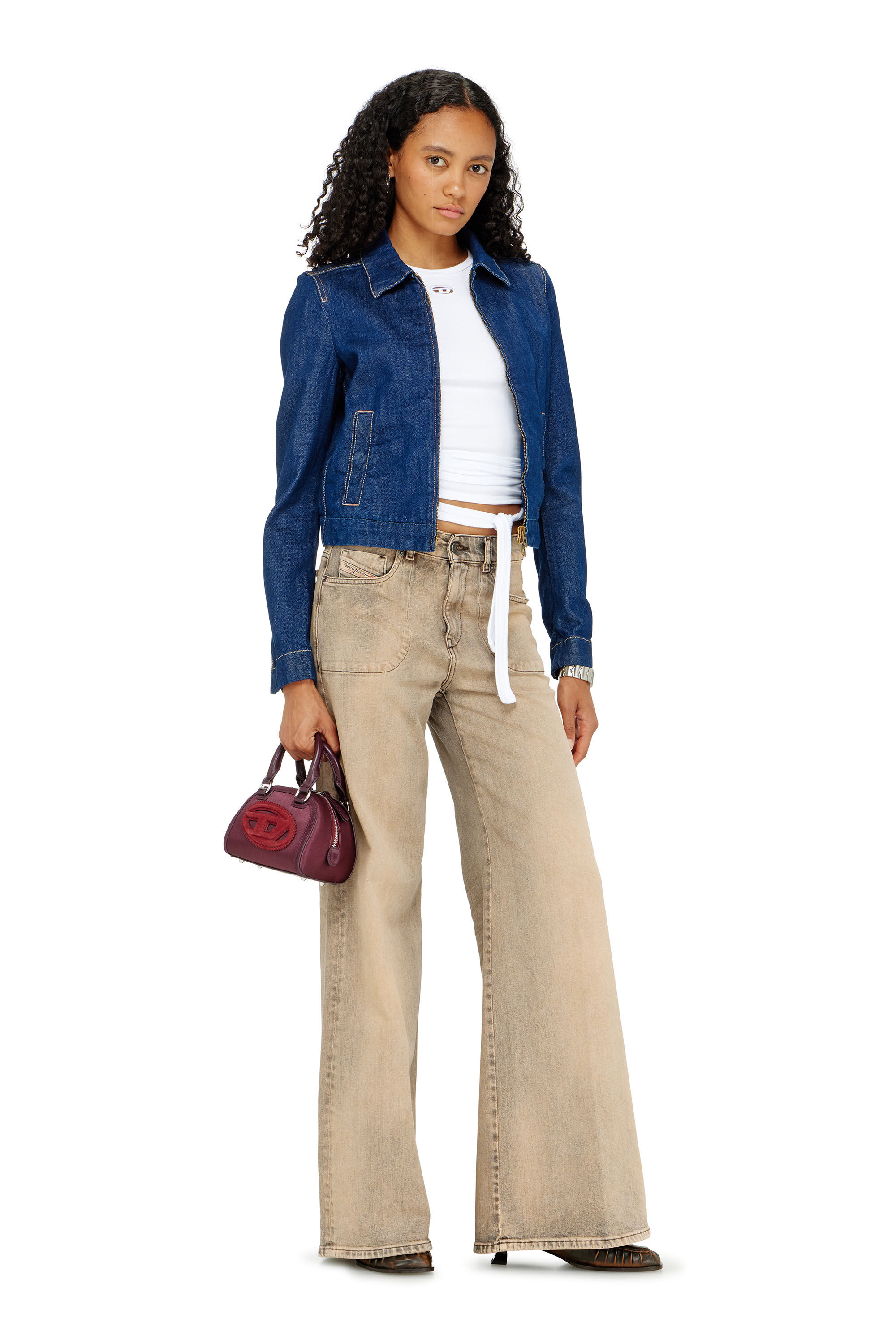 Diesel - T-BUNNY-TAIL-S1, Haut c&ocirc;tel&eacute; avec lacets enveloppants Femme in Blanc - 1