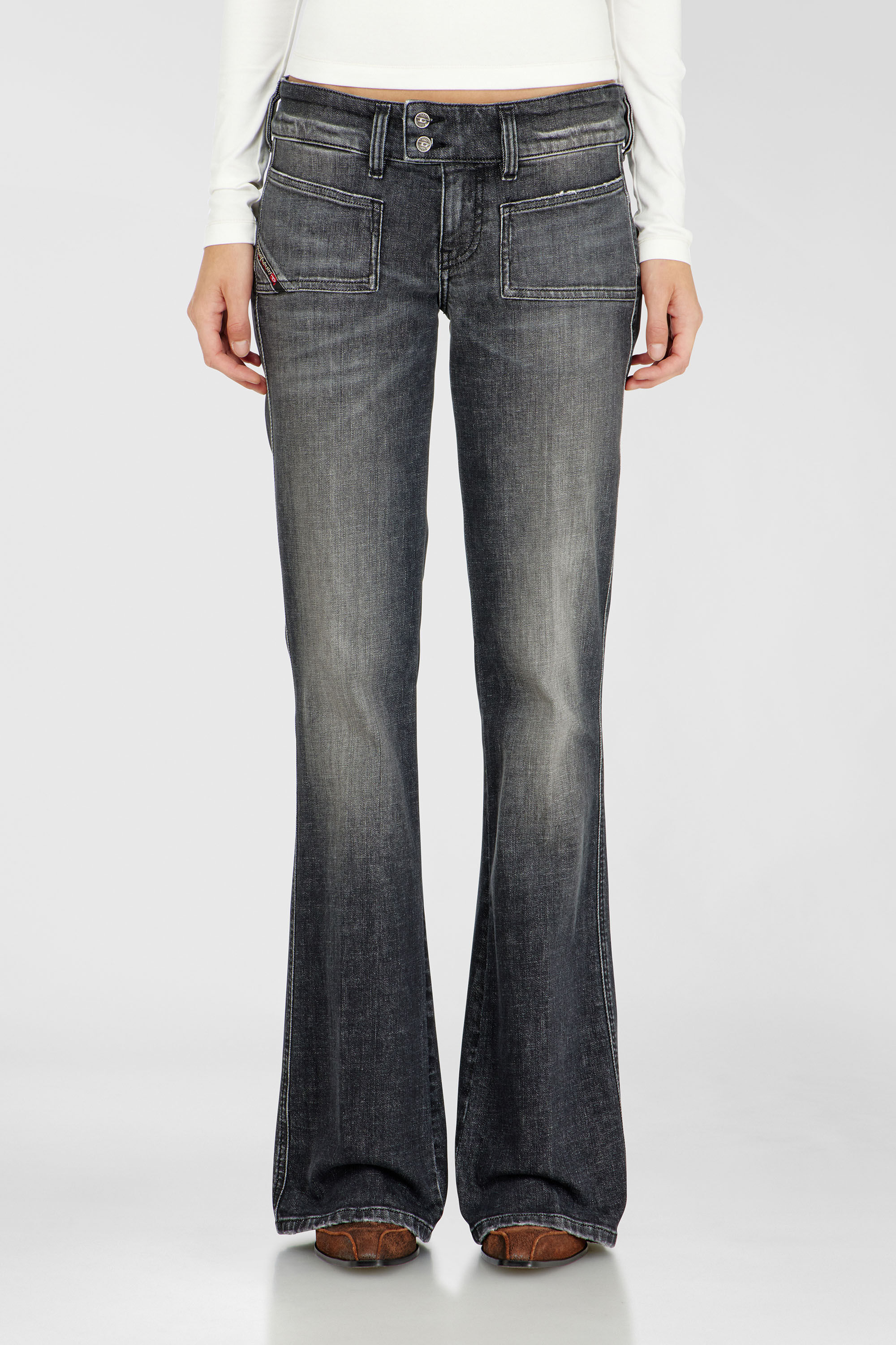 Diesel - Bootcut Jeans D-Hush 0CIAU Femme, Noir/Gris fonc&eacute; - Image 4