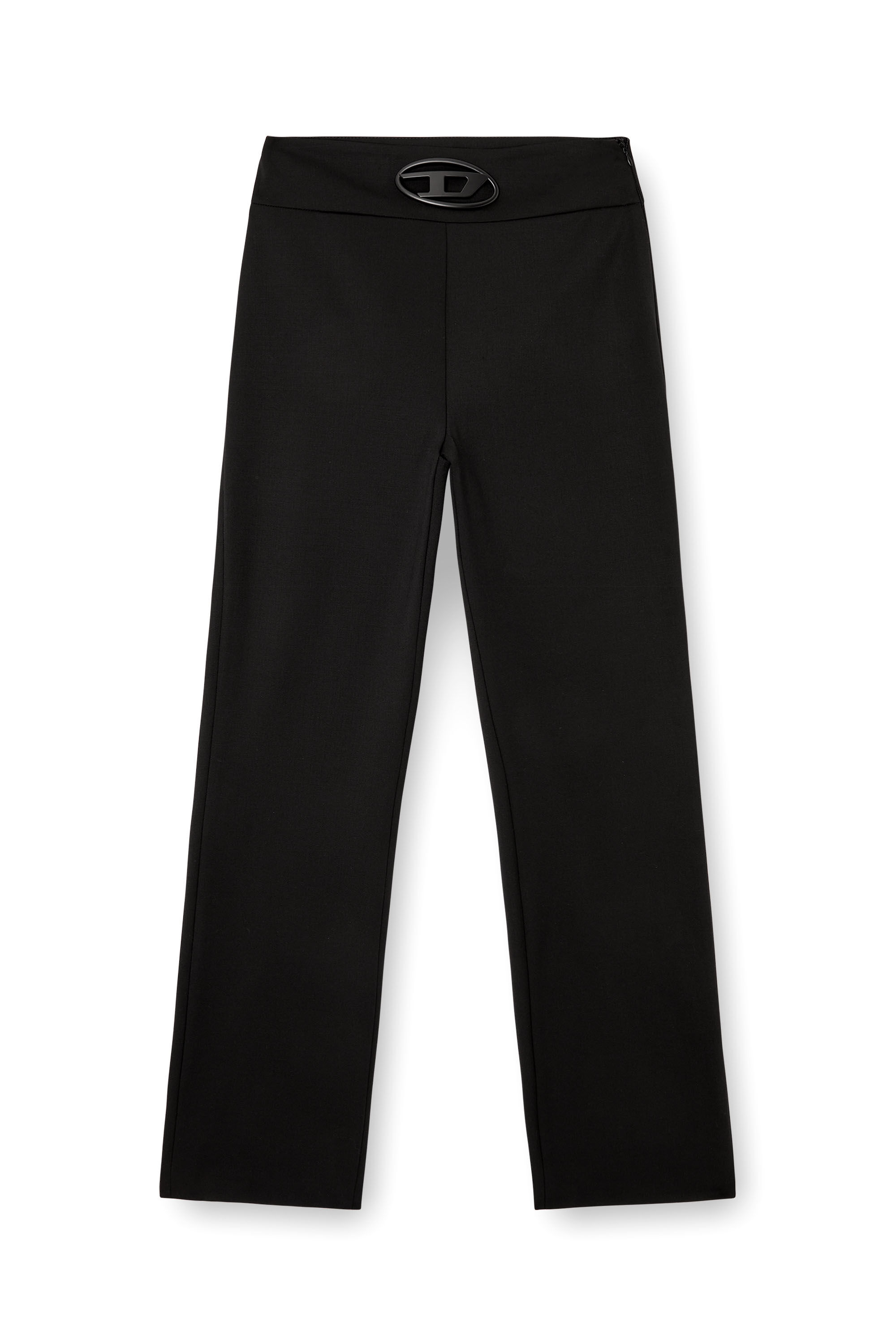 Diesel - P-ERSY, Pantalon à taille haute en sergé de laine Femme in Noir - 2