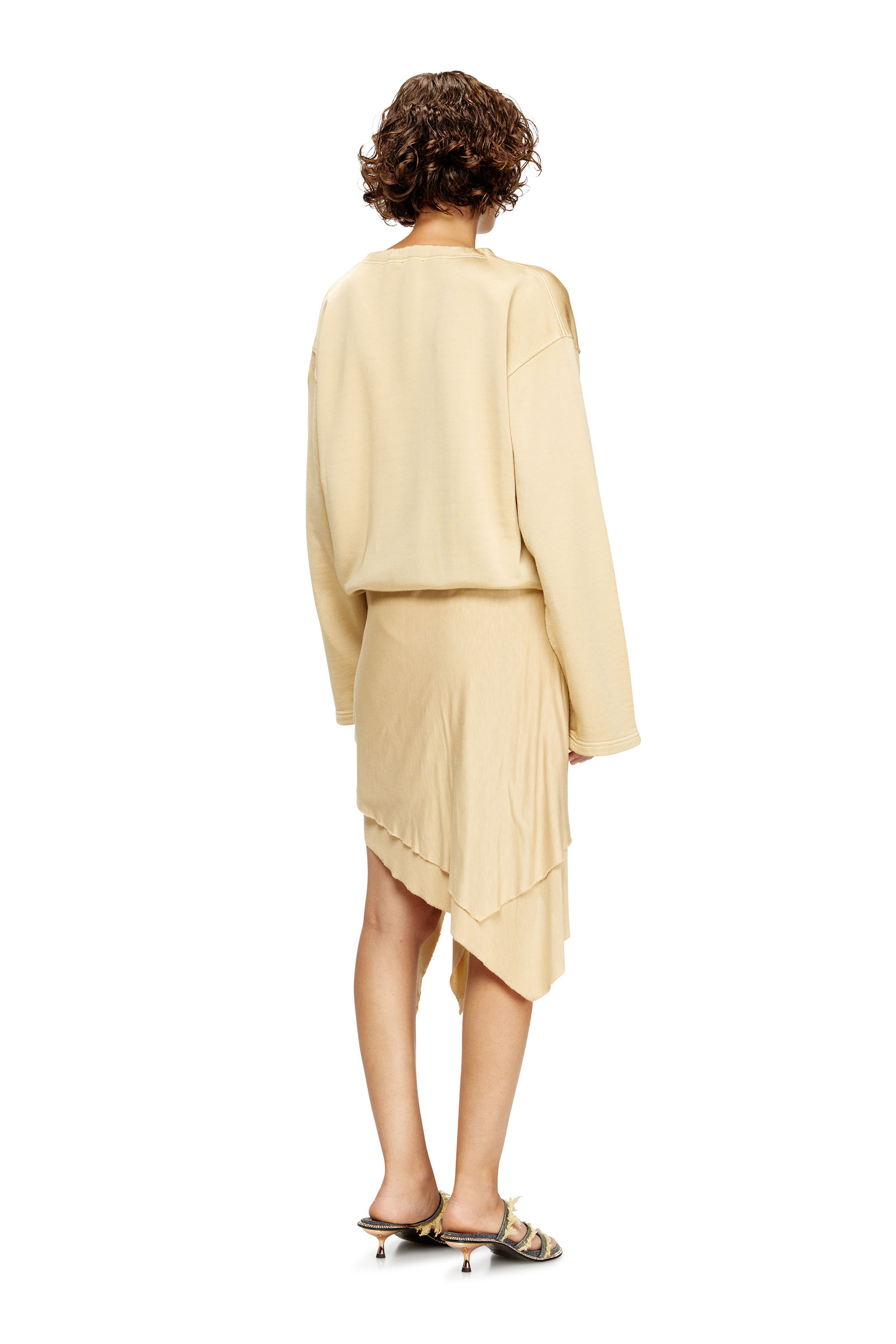 Diesel - D-CREED, Robe drapée avec jupe froncée Femme in Marron - 3