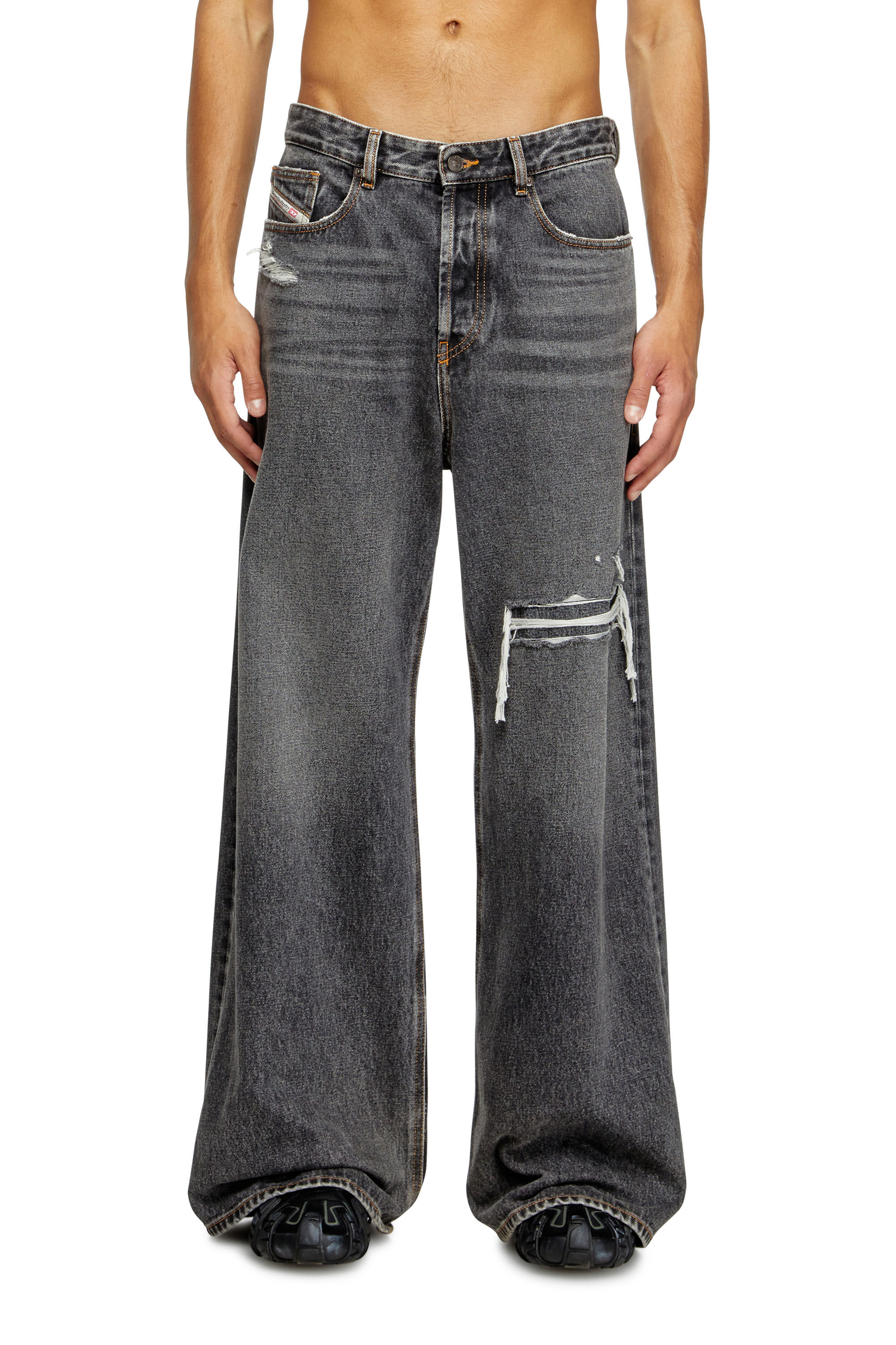 D-RISE Man: Oversized Regular Black/Dark grey Jeans | Diesel