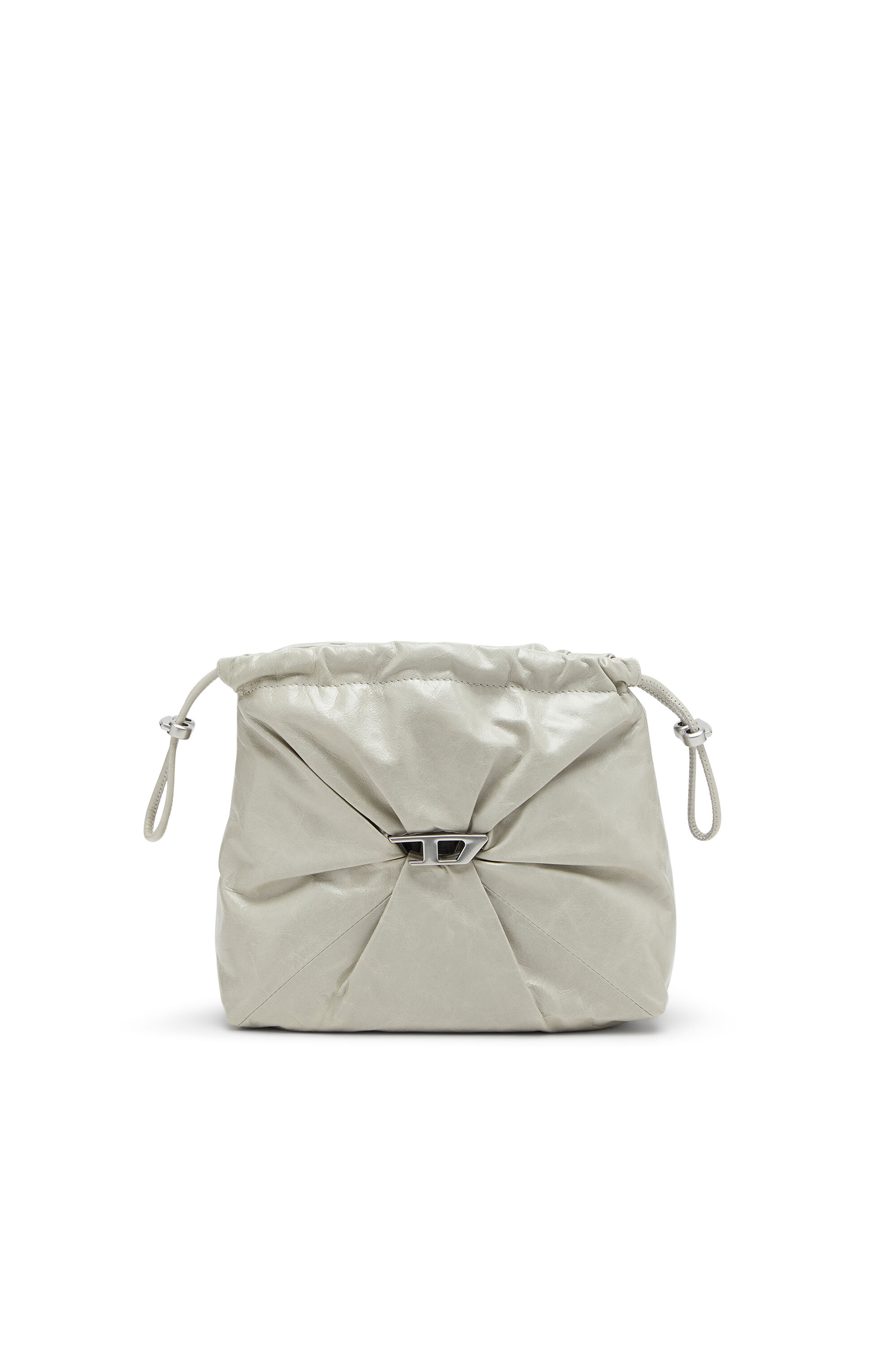 Diesel - SCRUNCH-D BUCKET, Scrunch-D-Sac seau en cuir froissé et brillant Femme in Blanc - 6