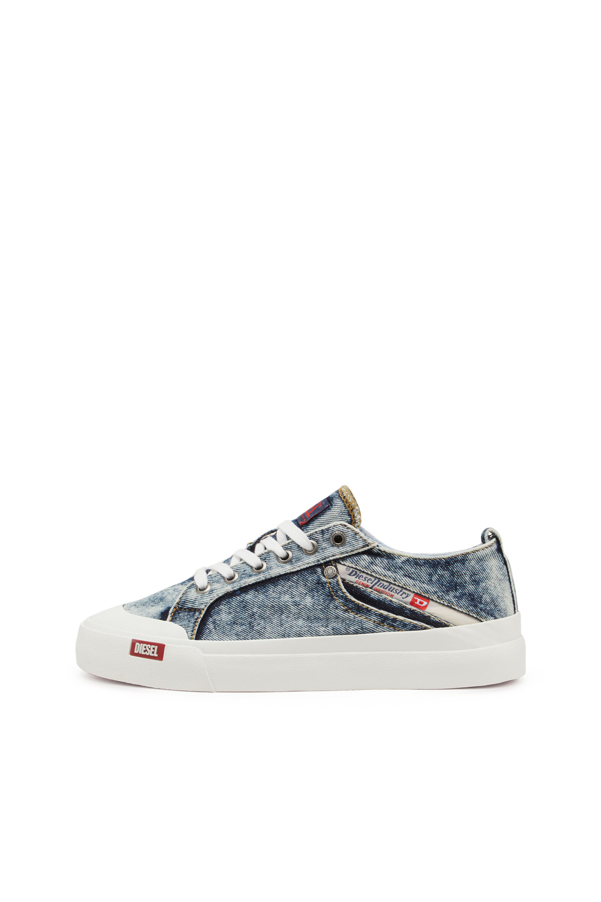 Diesel - S-ATHOS NMD LOW W, S-Athos-Sneakers en denim avec détail de poche Femme in Bleu - 7