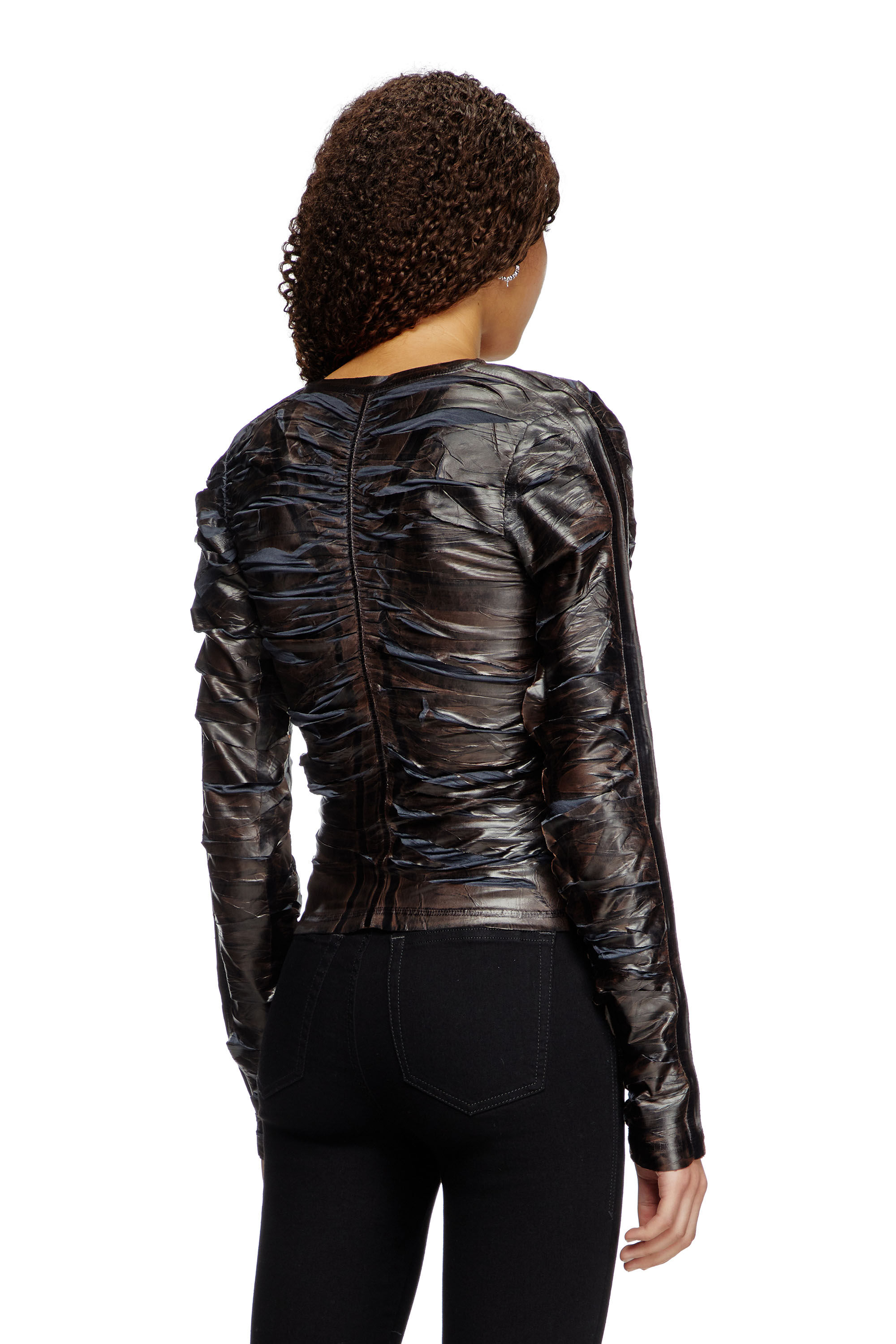 Diesel - T-CARDY, Top froncé avec décolleté en V Femme in Polychrome - 4