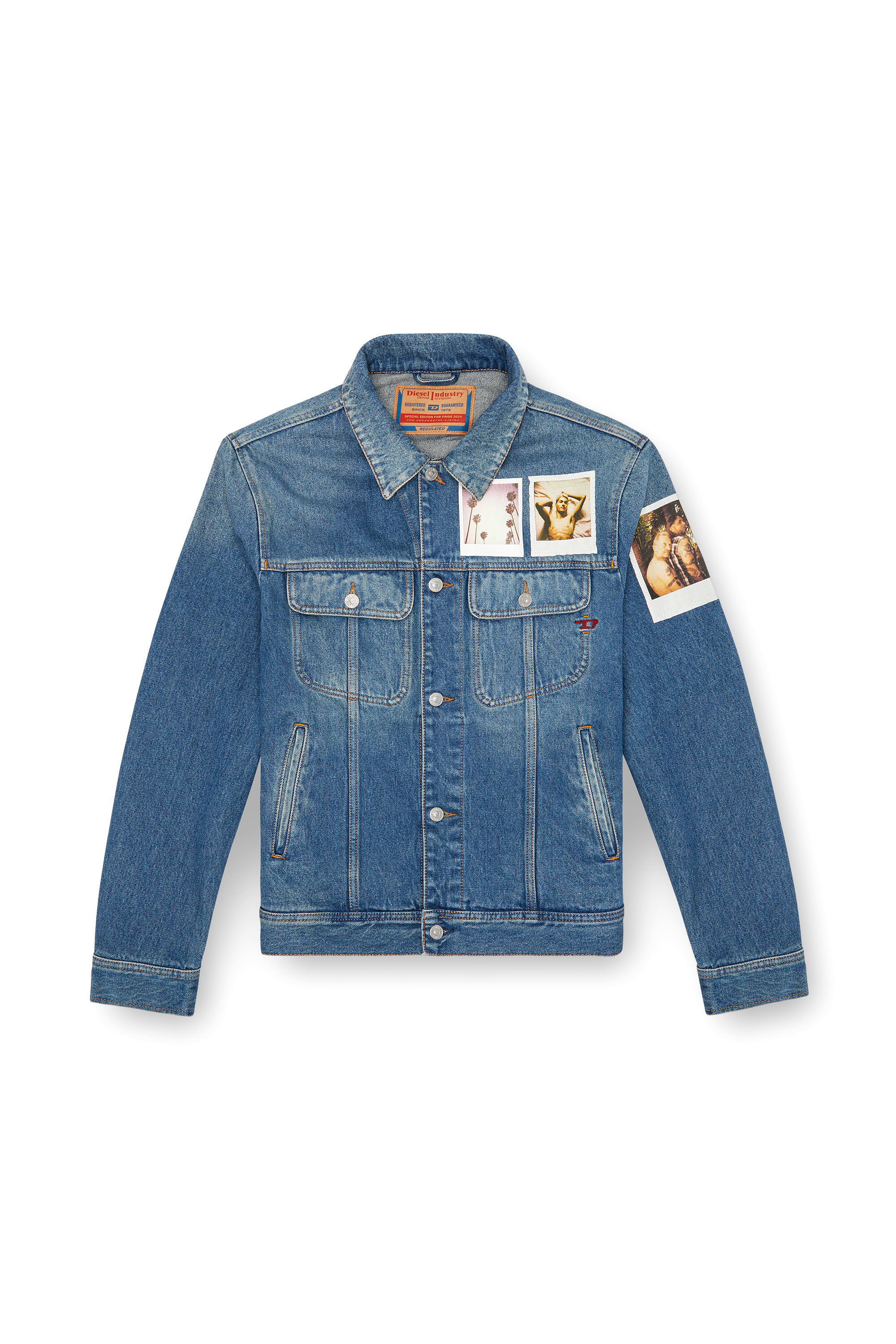 Diesel - PR-D-BARCY, Veste trucker avec empiècements polaroïd Mixte in Bleu - 2