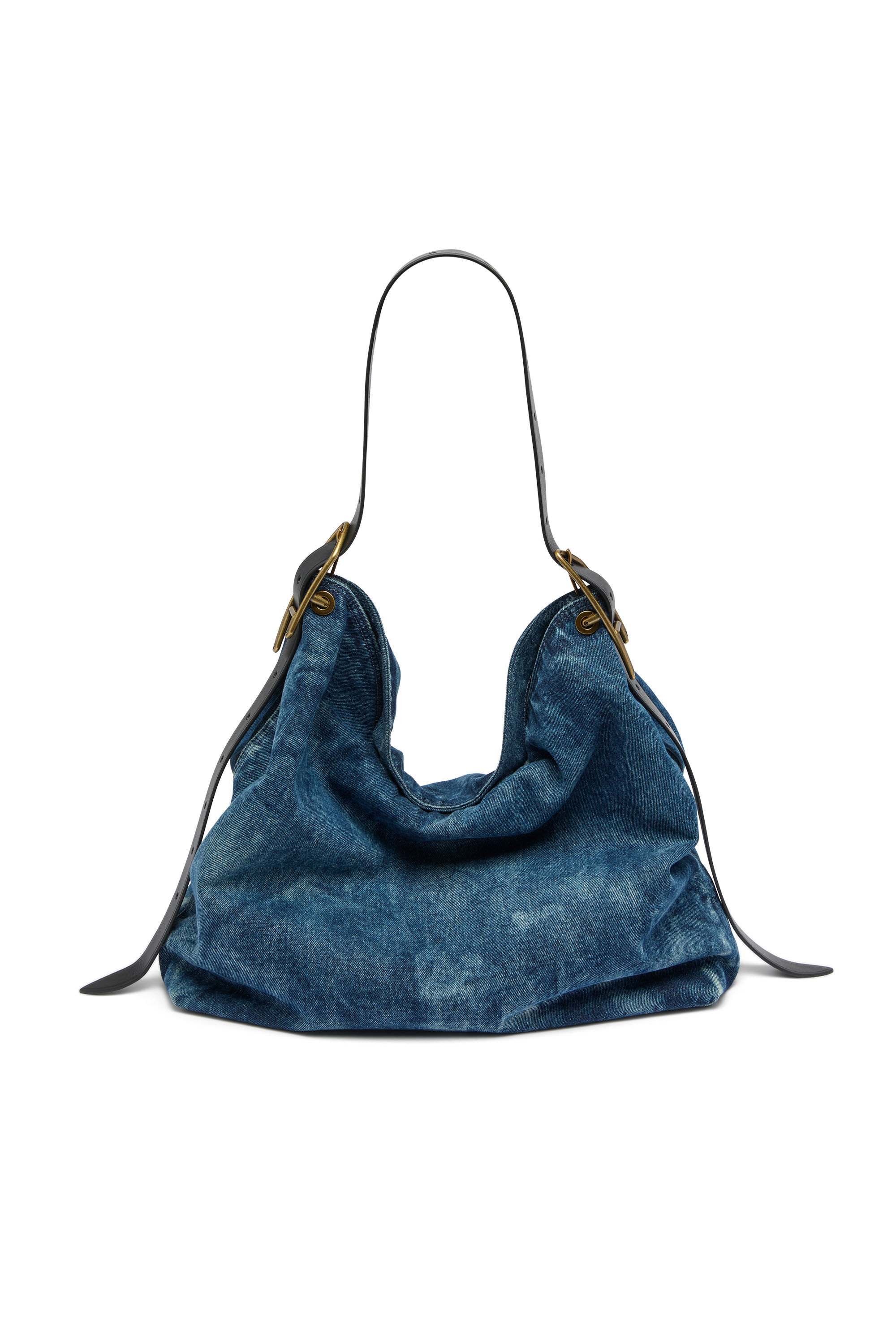 Diesel - D-LINE HOBO L, D-Line-Sac hobo en denim Femme in Bleu - 2