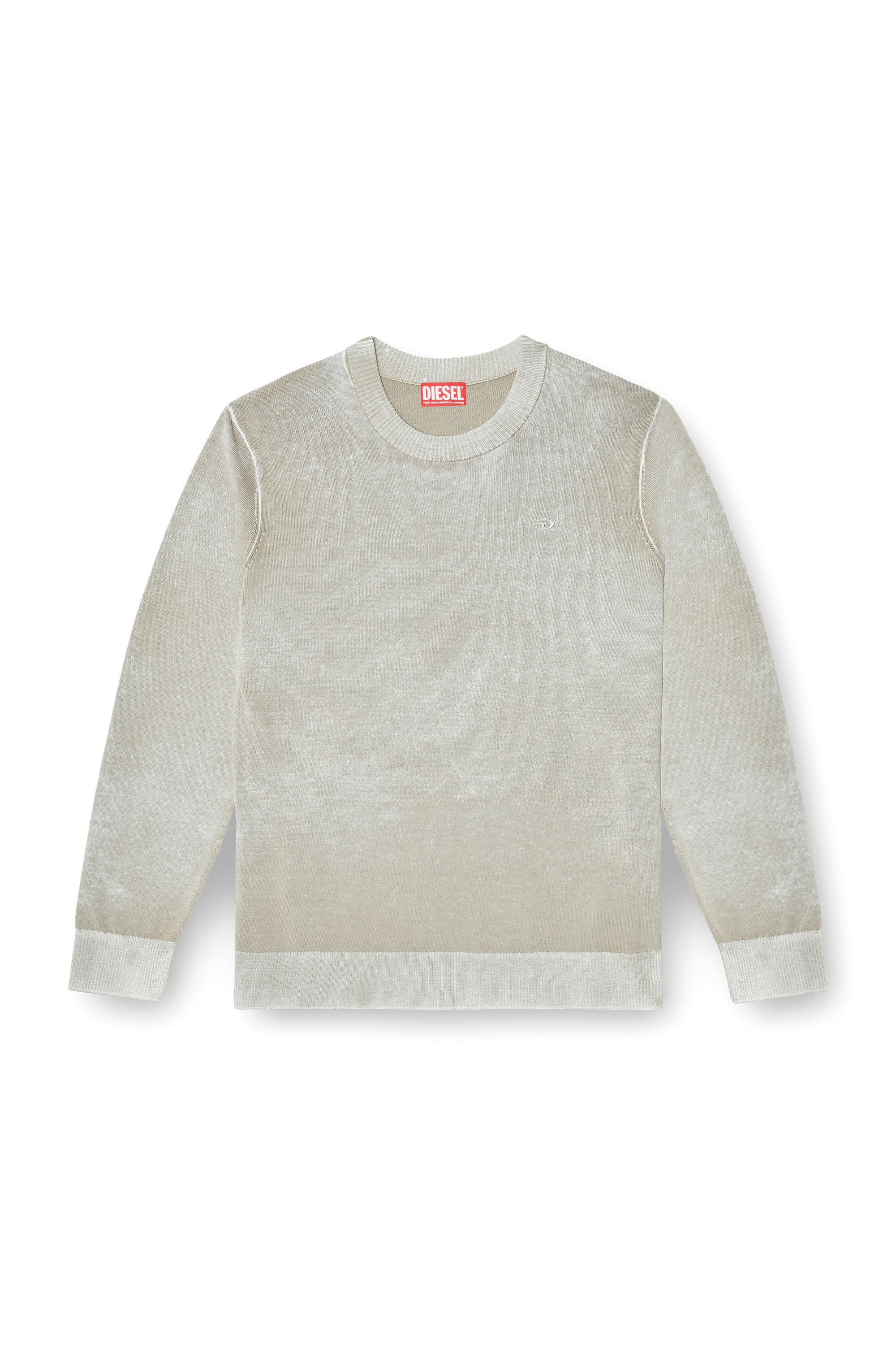 Diesel - K-LAURENT, Pull avec impression invers&eacute;e d&eacute;color&eacute;e Homme in Gris - 2