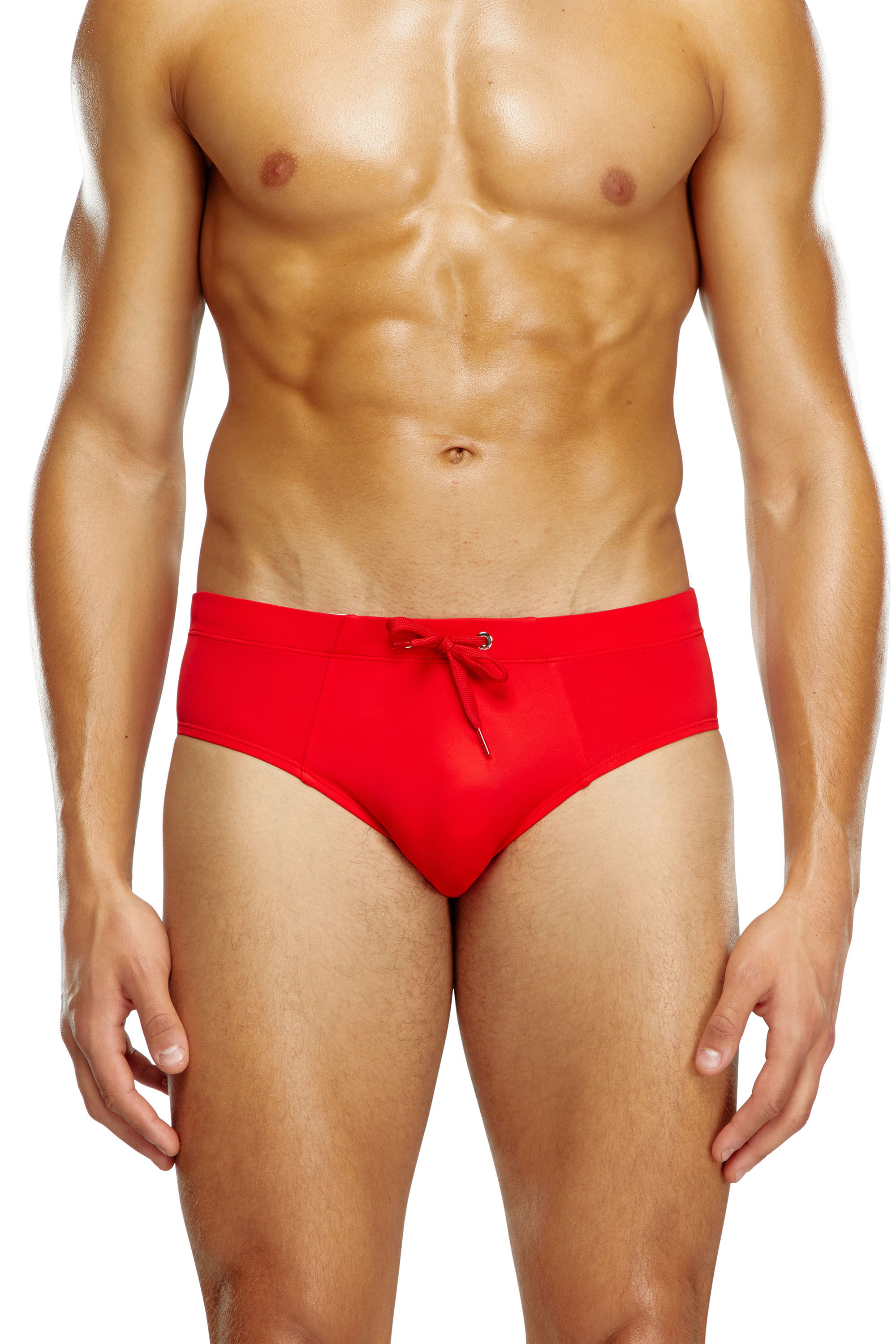 Slip de bain avec logo imprime ton sur ton Homme Rouge Diesel