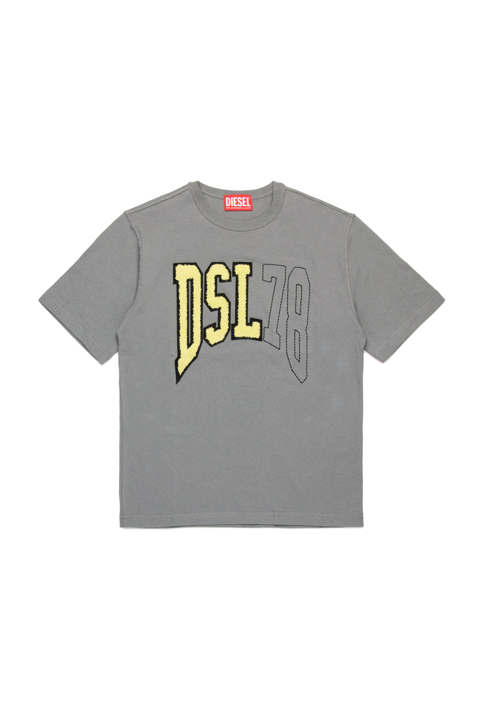 Diesel - TWASHN OVER, T-shirt avec logo universitaire DSL78 Homme in Gris - 1