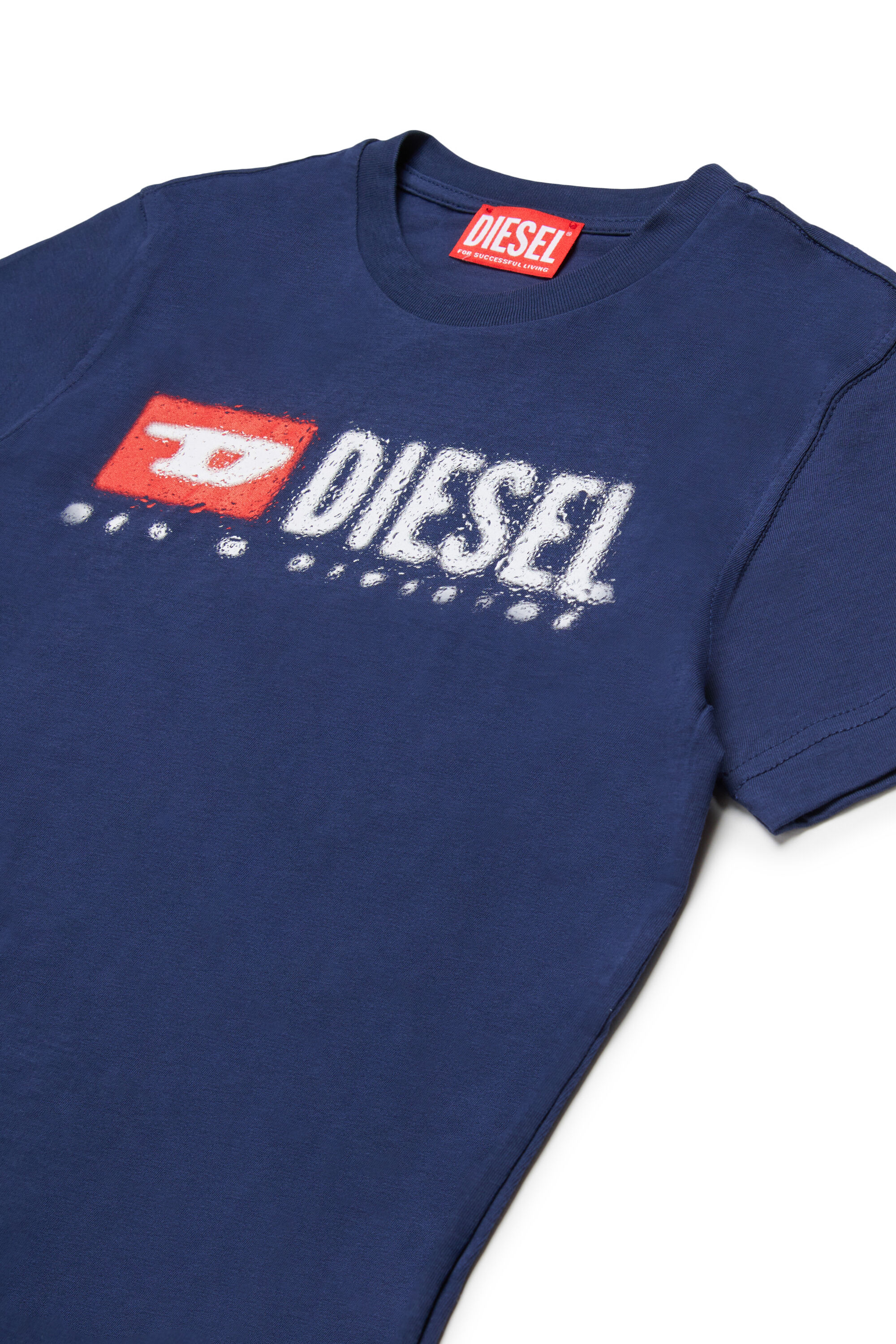 Diesel - TADJUSTK14, T-shirt en coton avec logo imprimé Homme in Bleu - 3