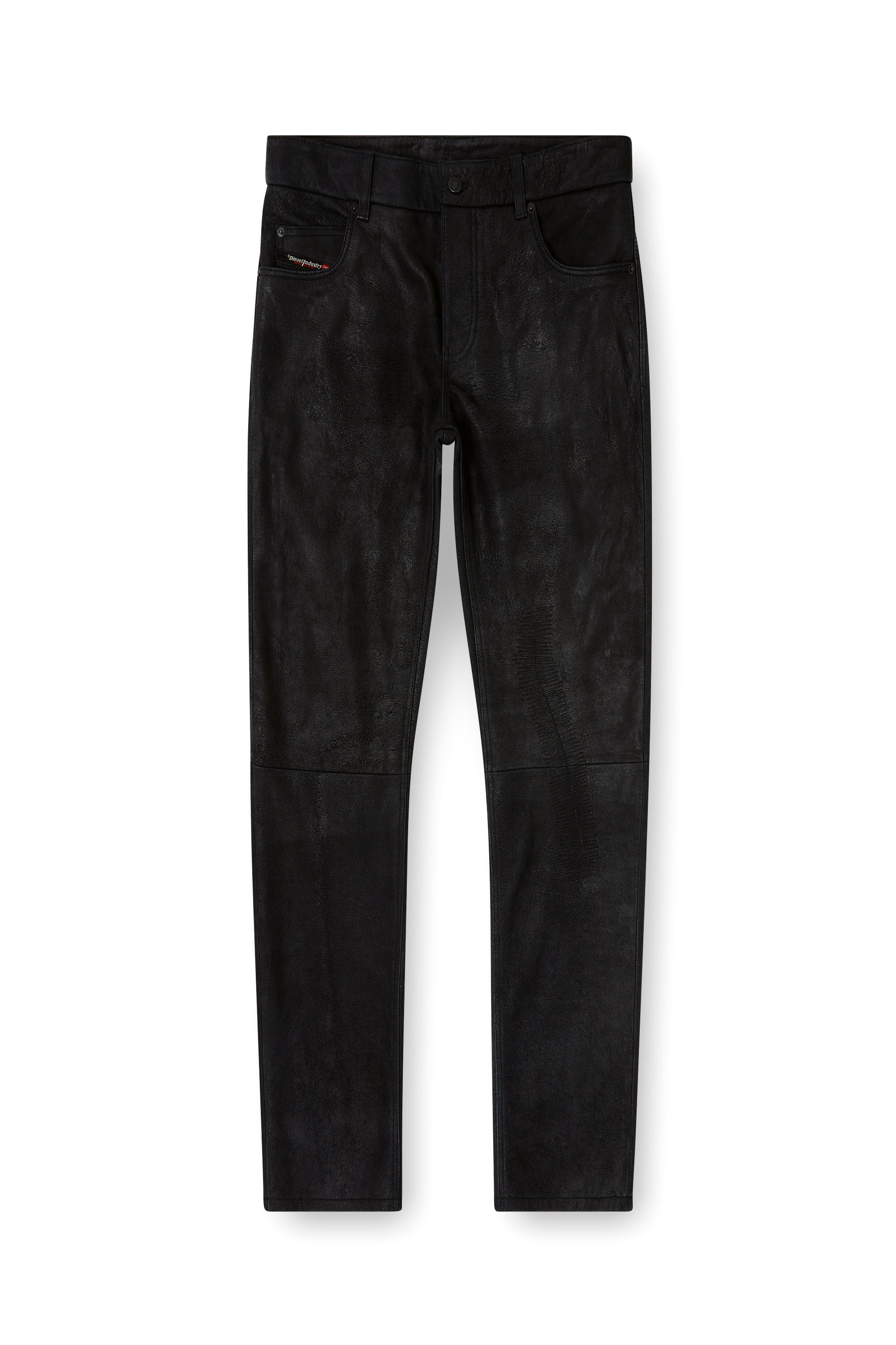 Diesel - P-VYLL-DMBI, Man's Jean-cut leather pants in Black - 2
