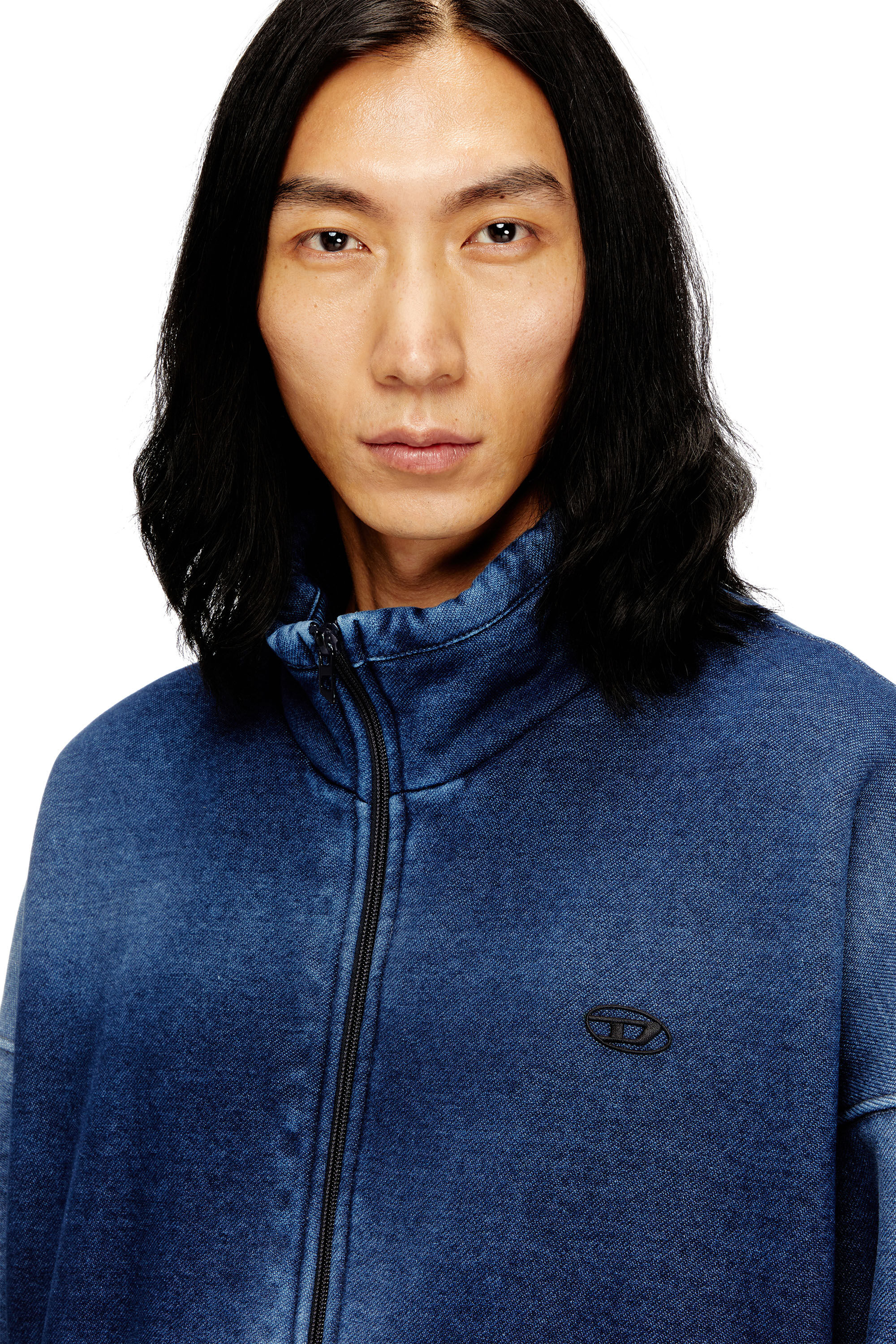 Diesel - S-BATEL-V1, Veste zippée effet denim doublée teddy Homme in ToBeDefined - 5