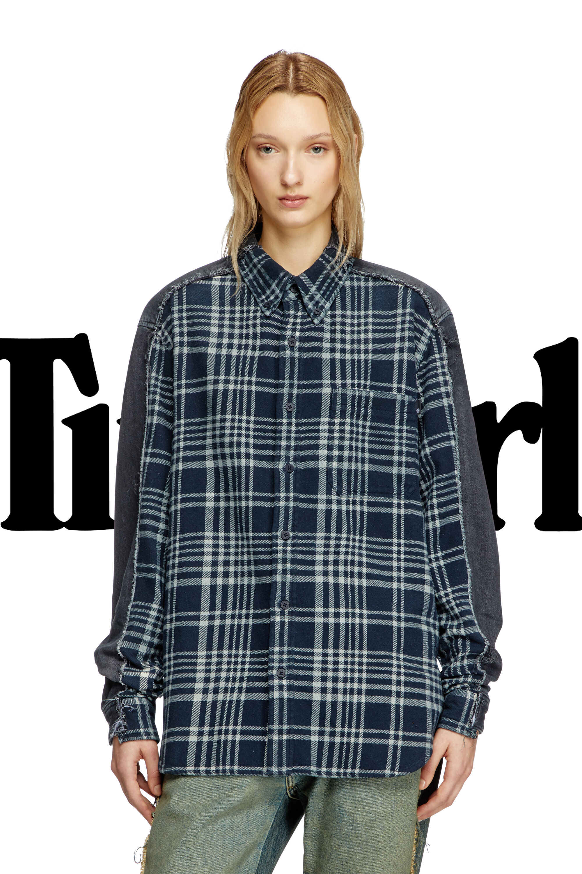 Diesel - Shirt Dieseloves 6B, Chemise à carreaux en denim surteinte Mixte in Polychrome - 7