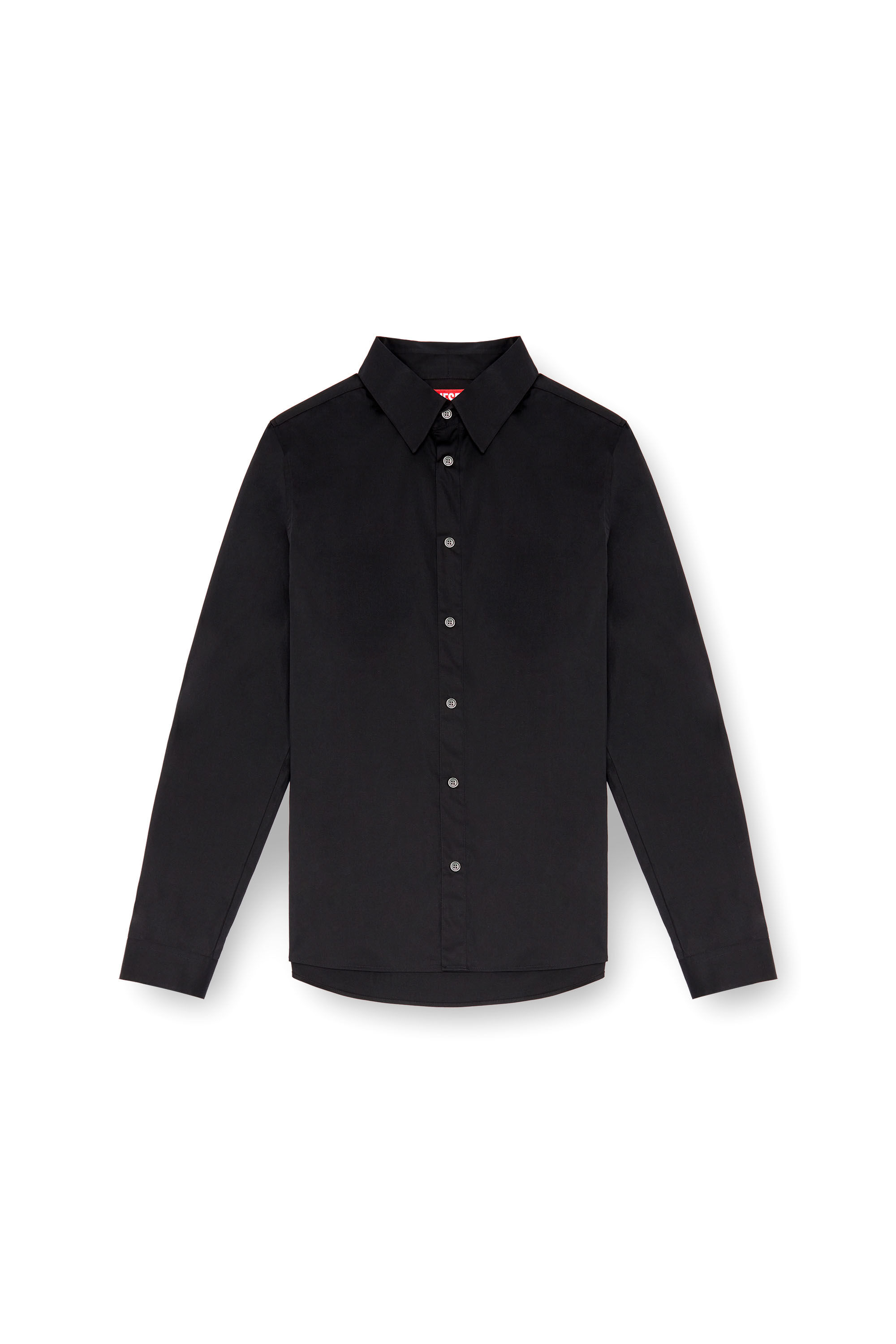 Diesel - S-FITTY-A, Chemise élégante avec col à logo brodé Homme in Noir - 2