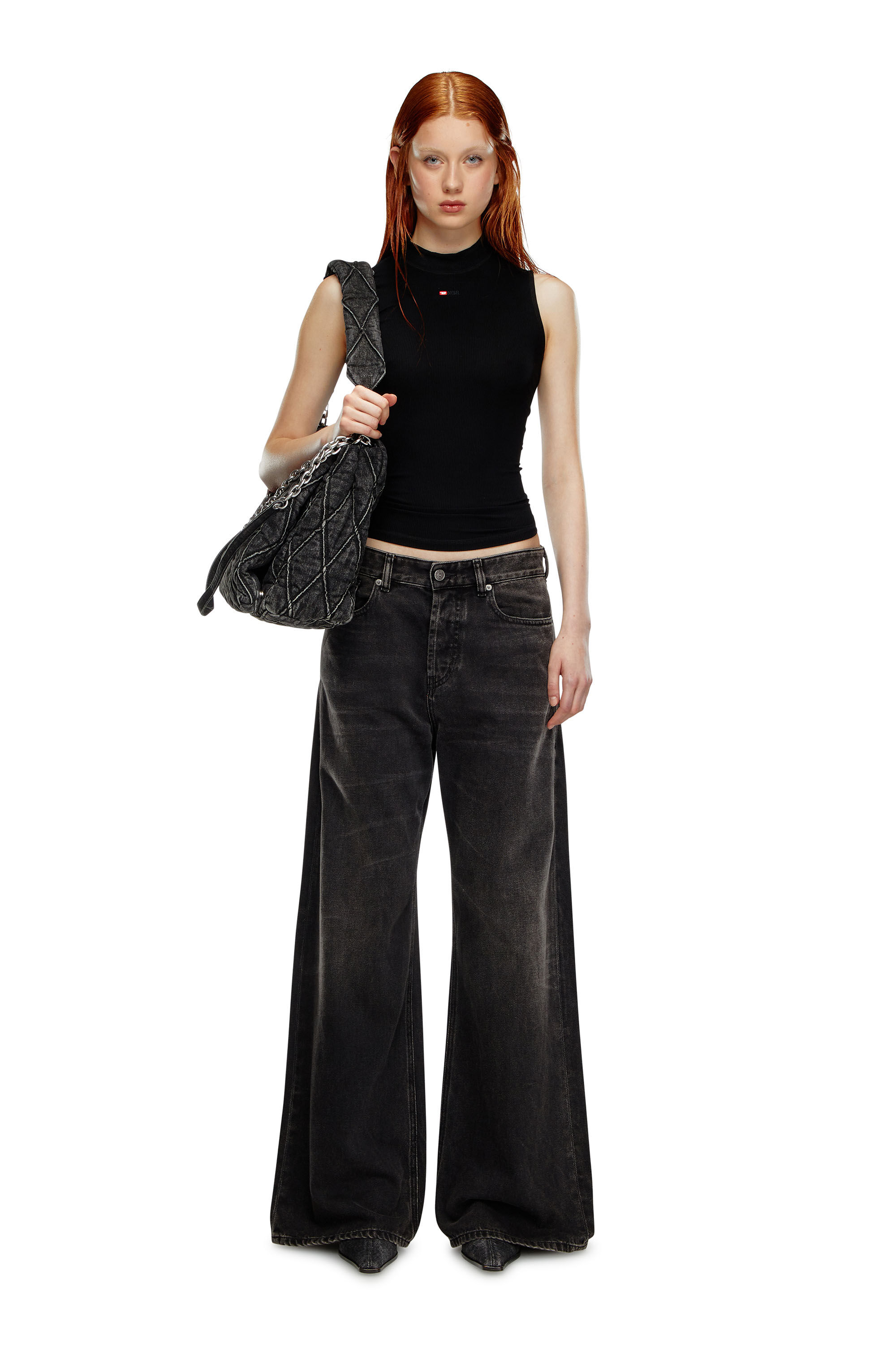 DIESEL 1996 Dシアワイトレックティストレストシンス 【関税込】 1996 D-Sire Femme : Jean relaxed baggy noir/gris foncé | Diesel