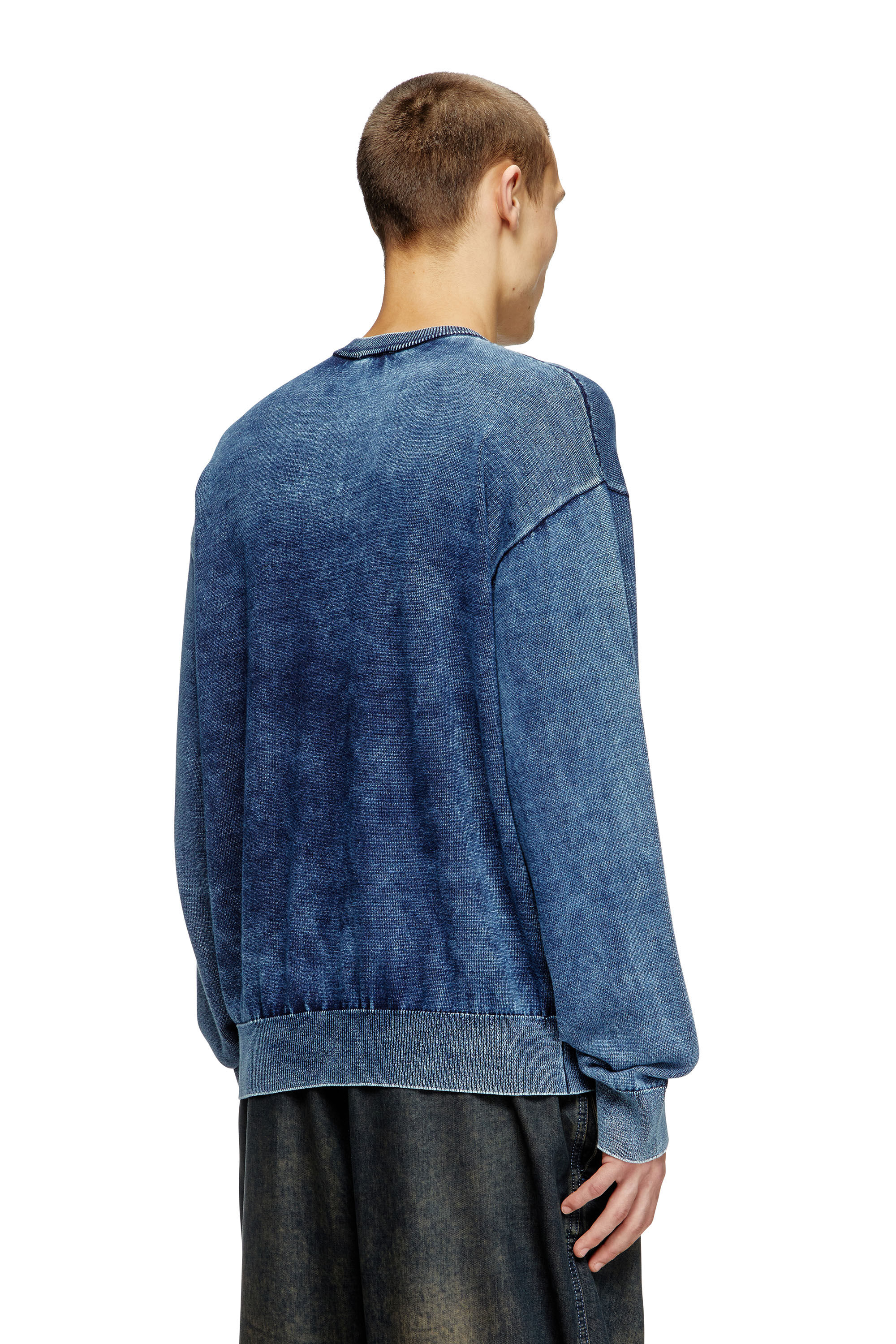 Diesel - K-FENICOL, Pull indigo avec logo du phénix Homme in Bleu - 4