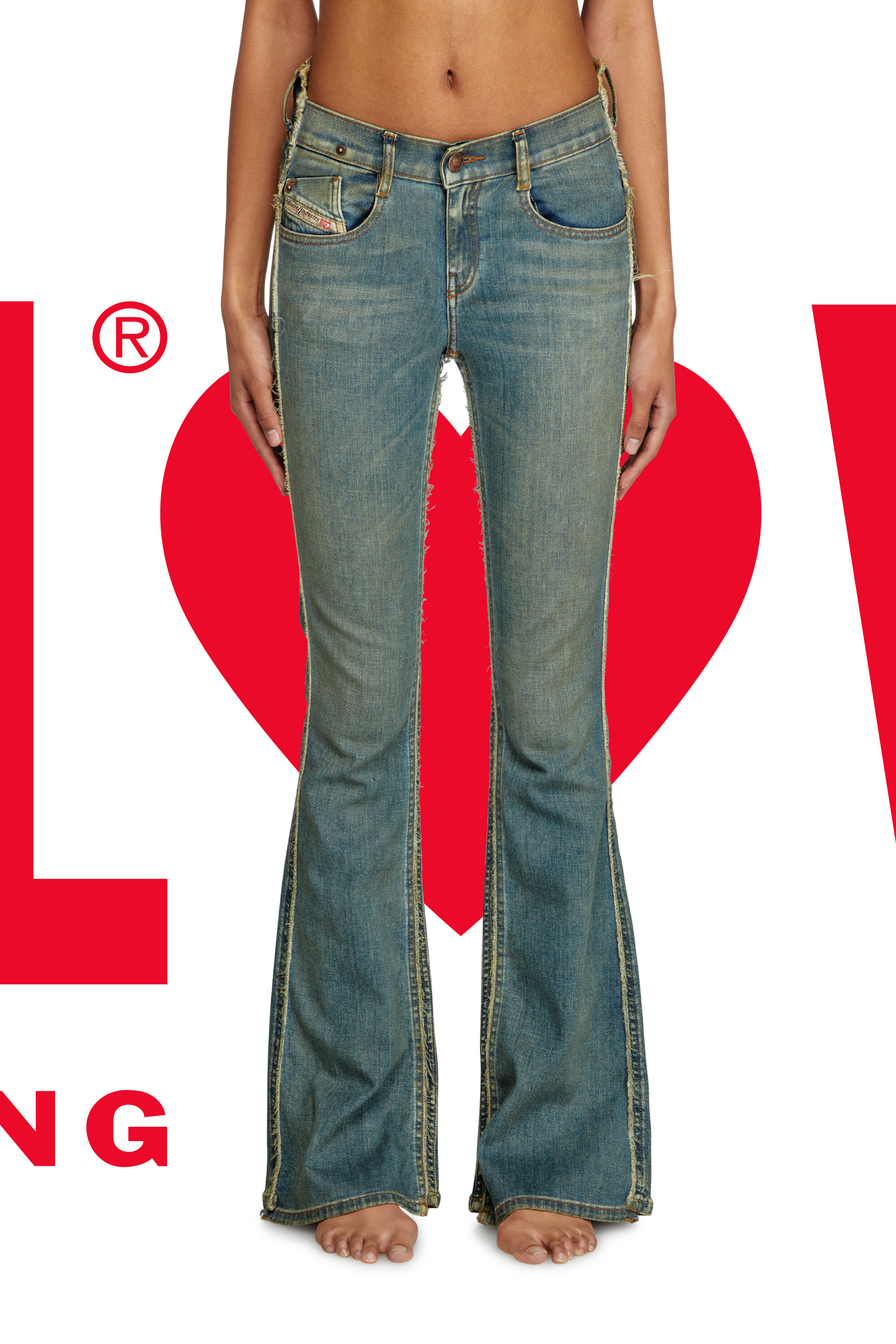 Diesel - Regular Jeans Dieseloves 01 09N01 Femme, Bleu Foncé - Image 3
