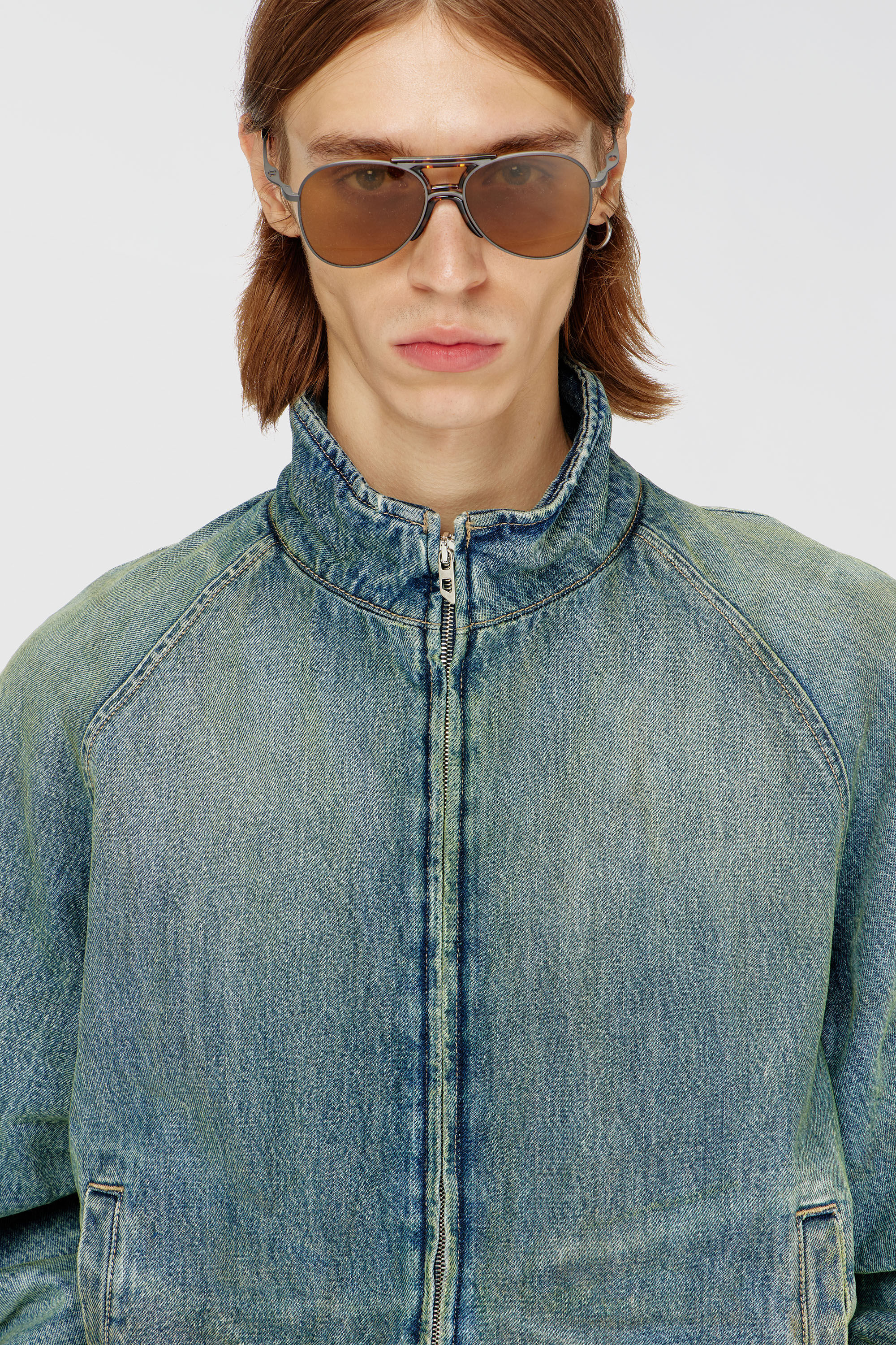 Diesel - D-BARUS-FSJ2, Veste matelass&eacute;e en denim froiss&eacute; effet us&eacute; Homme in ToBeDefined - 5