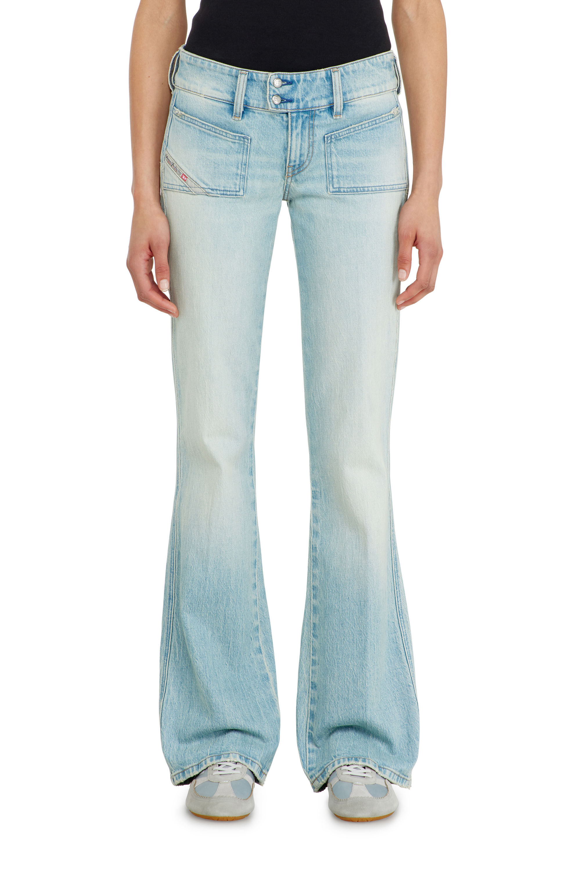 Diesel - Bootcut Jeans D-Hush 0KBBX Femme, Bleu Clair - Image 4