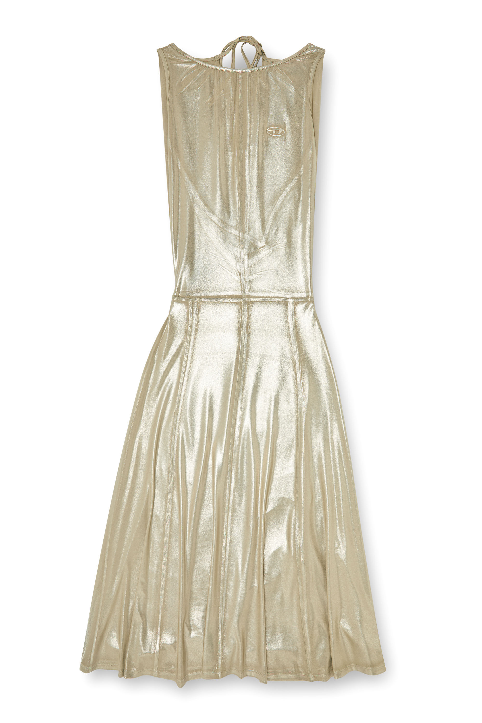 Diesel - D-DYVYNY, Robe midi m&eacute;tallis&eacute;e fluide &agrave; dos ouvert Femme in ToBeDefined - 2