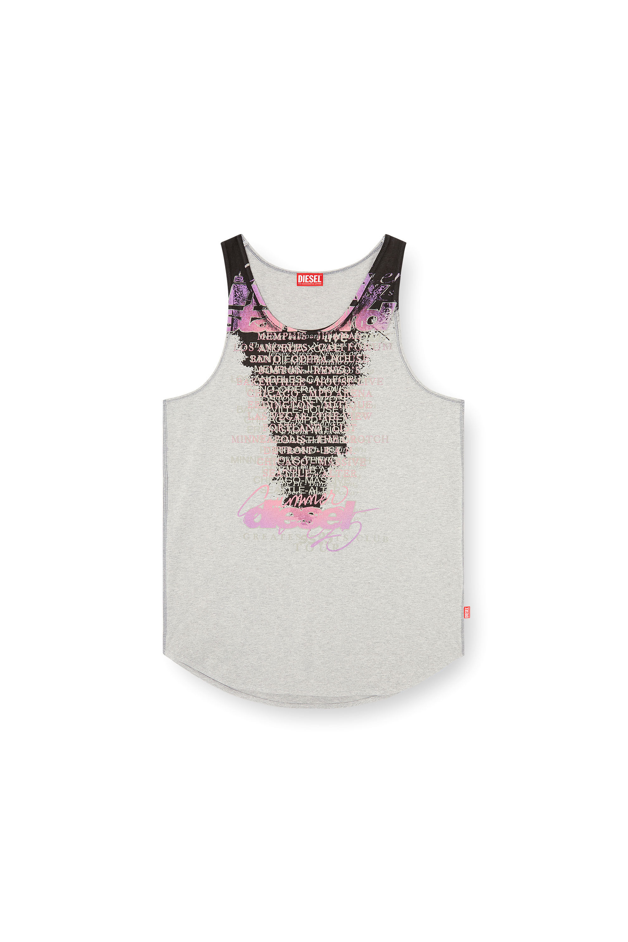 Diesel - T-SHAN, Débardeur avec imprimé paroles Mixte in Gris - 2