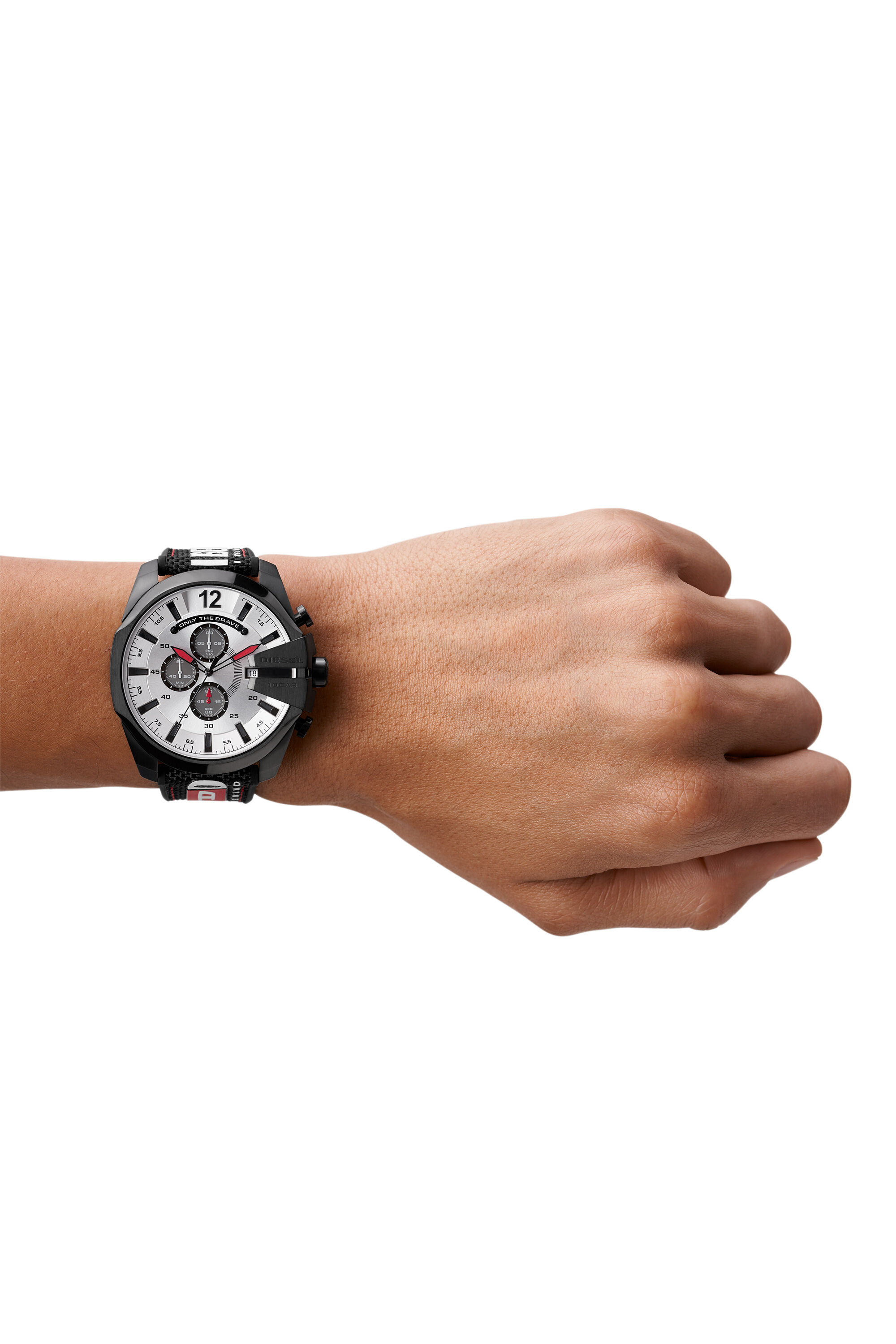 DZ4512 Man Mega Chief chronograph black nylon watch Diesel