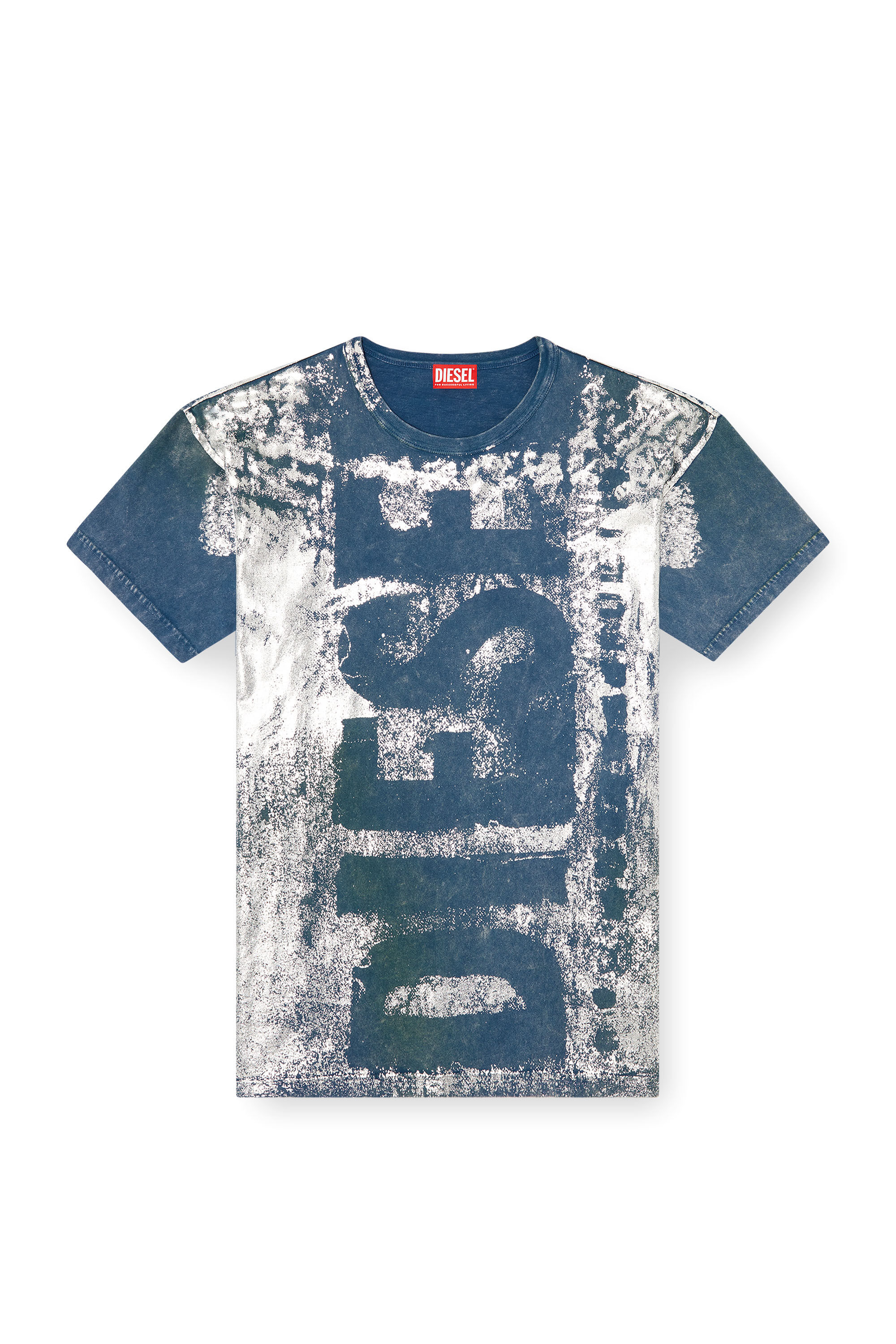 Diesel - T-BOXT-R2, T-shirt à logo avec effets métallisés Homme in Bleu - 2