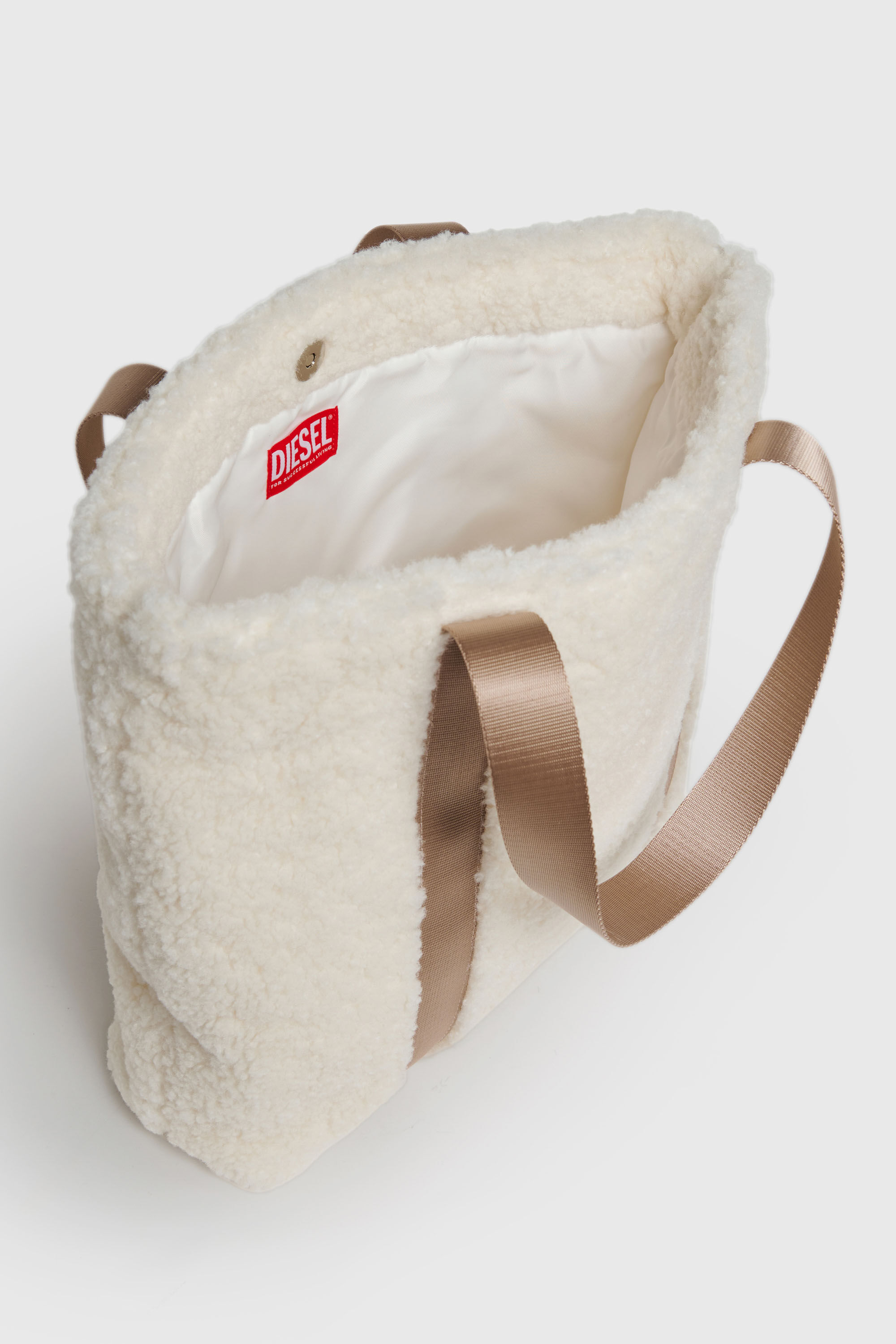 Diesel - WIXA, WIXA - Sac cabas en polaire teddy Femme in Blanc - 4