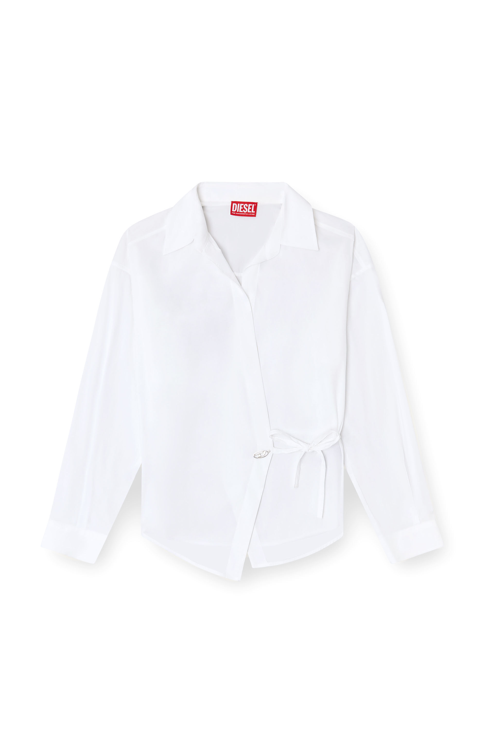 Diesel - C-DELPHI, Chemise portefeuille avec breloque logo Femme in Blanc - 2
