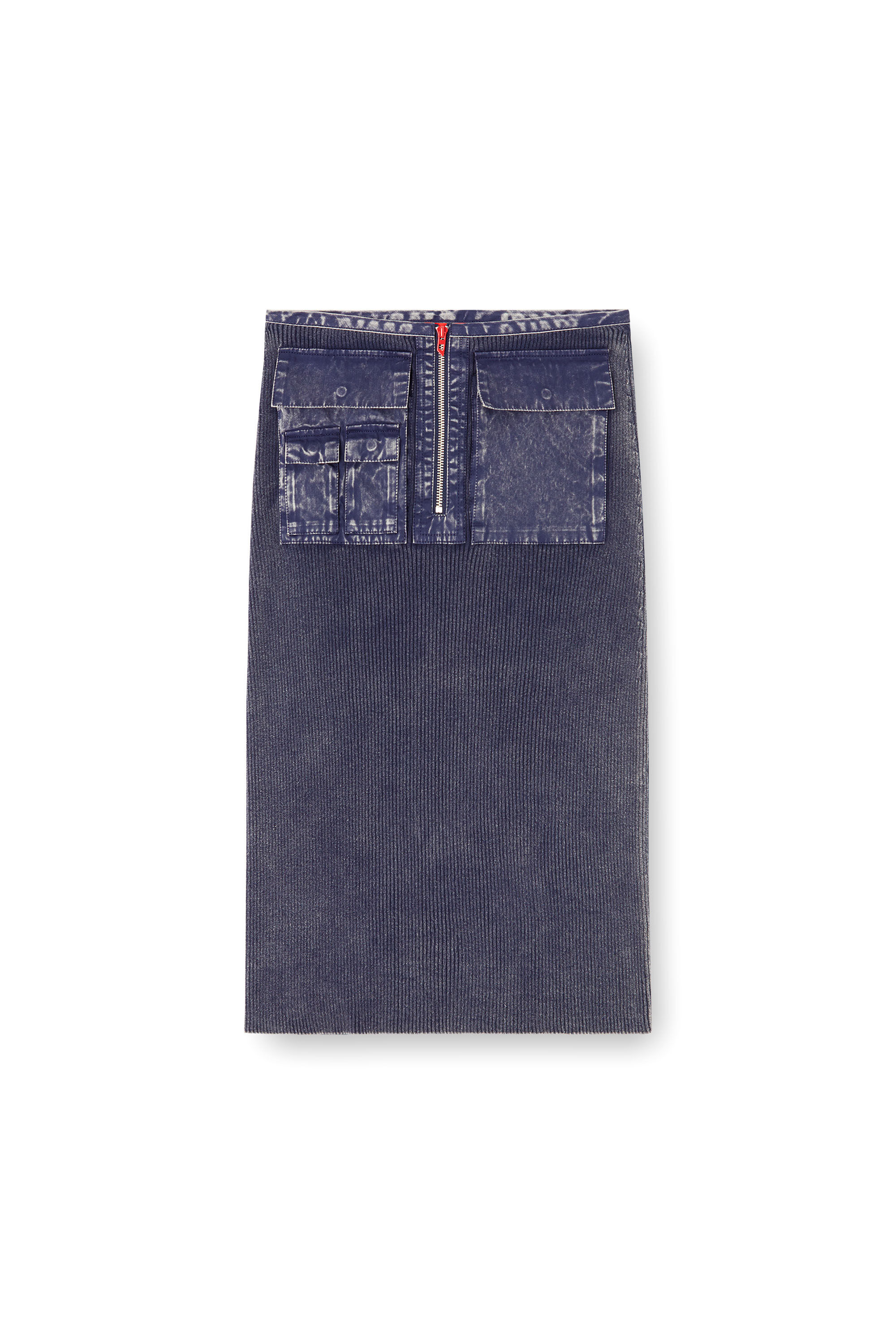 Diesel - M-MERYN, Jupe midi en maille avec poches cargo en denim Femme in ToBeDefined - 2