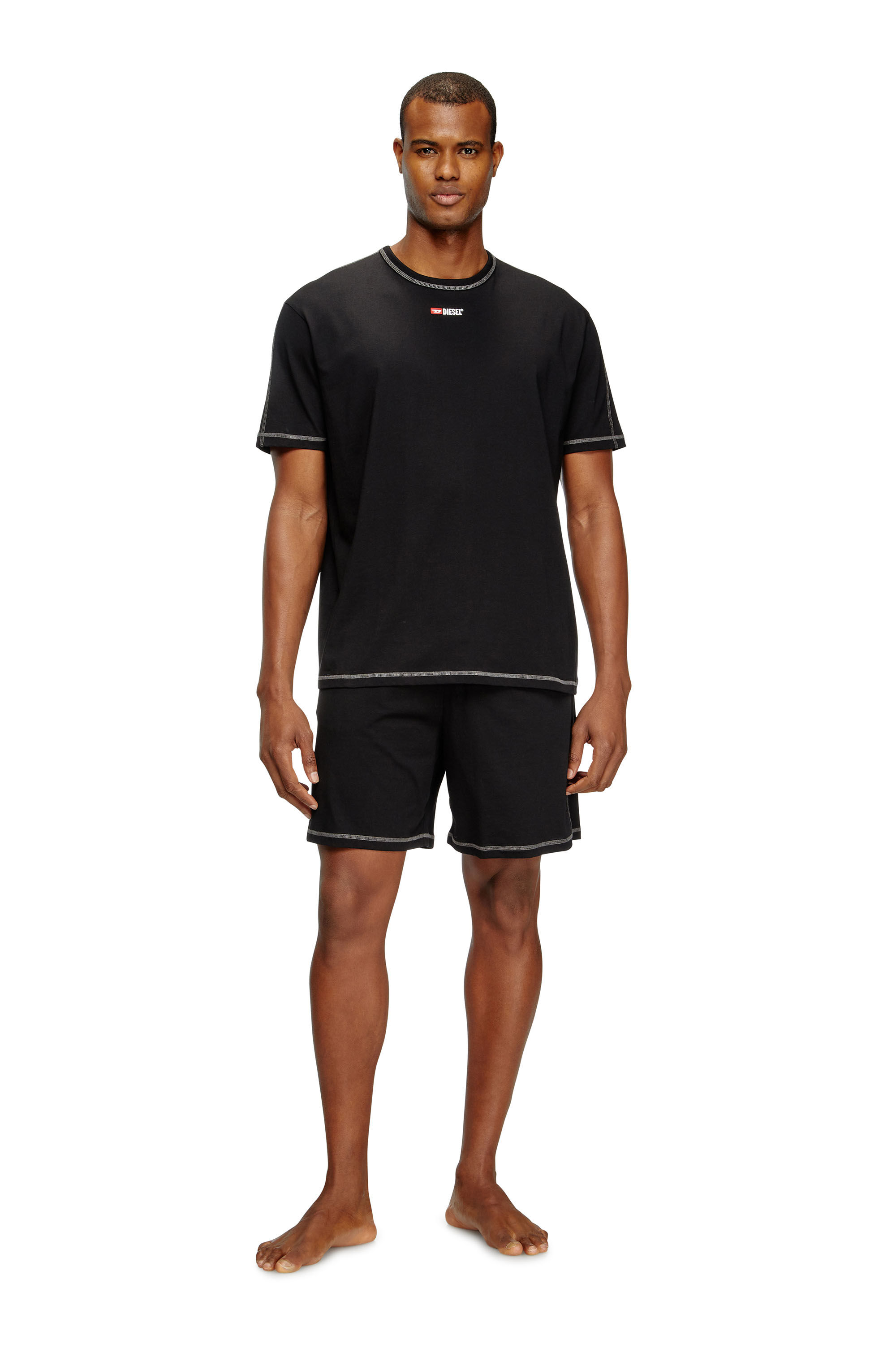 Diesel - SET-ADAM-D-CORE, Pyjama court en jersey de coton Homme in Noir - 1