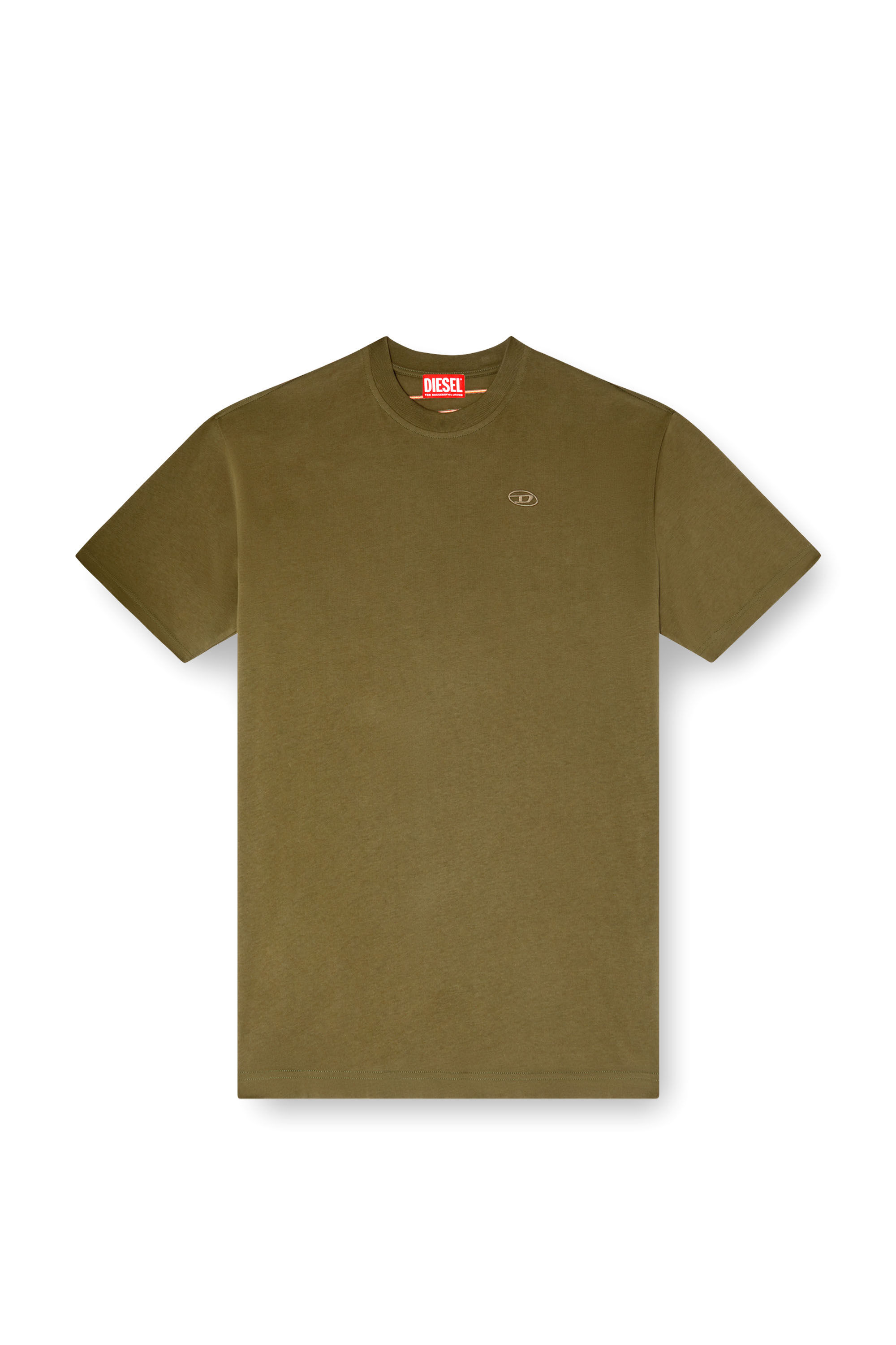 Diesel - T-BOGGY-MEGOVAL-D, T-shirt avec maxi oval D brodé Homme in Vert - 2