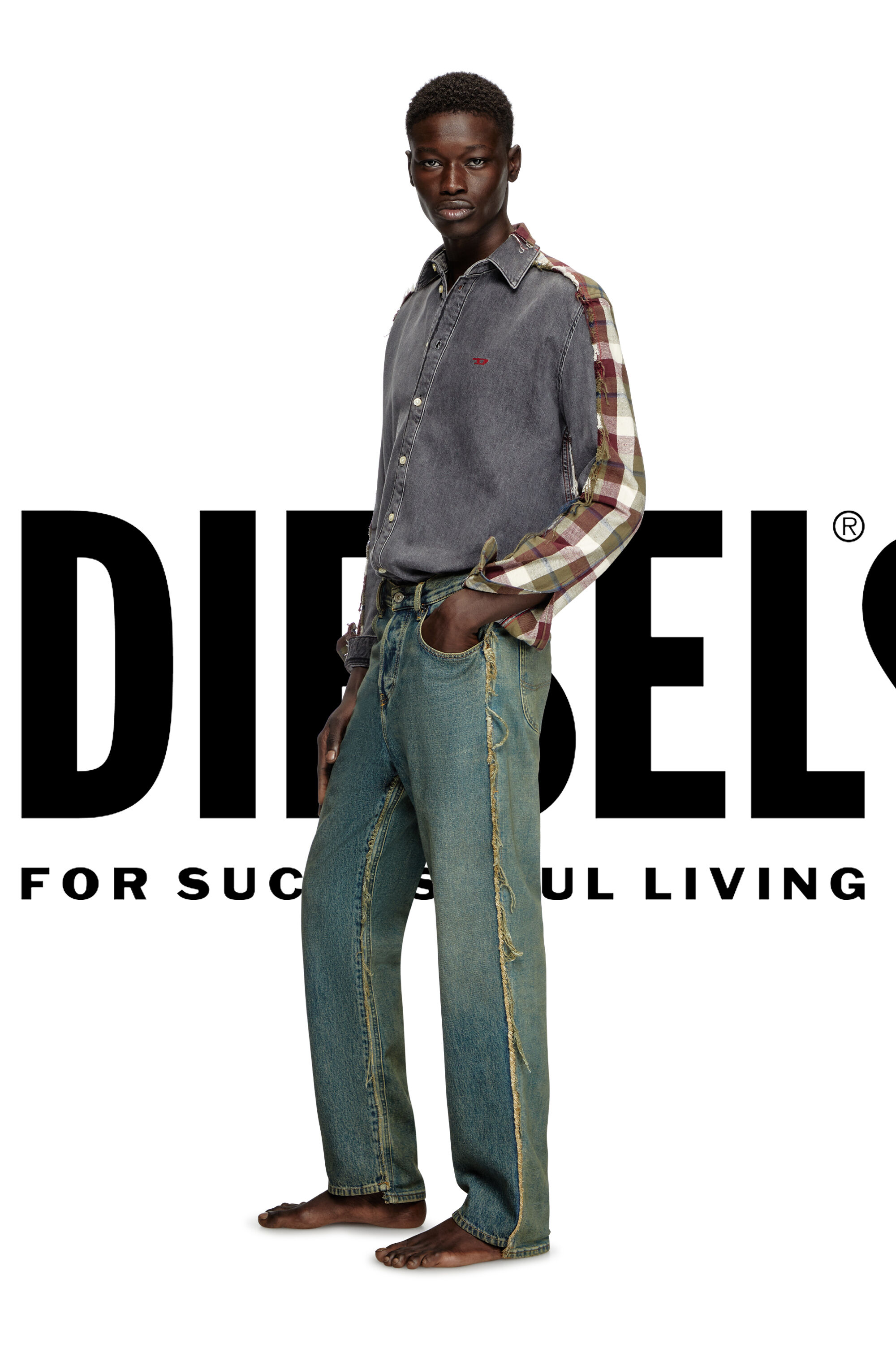 Diesel - Shirt Dieseloves 7A, Chemise en denim à carreaux Mixte in Polychrome - 1