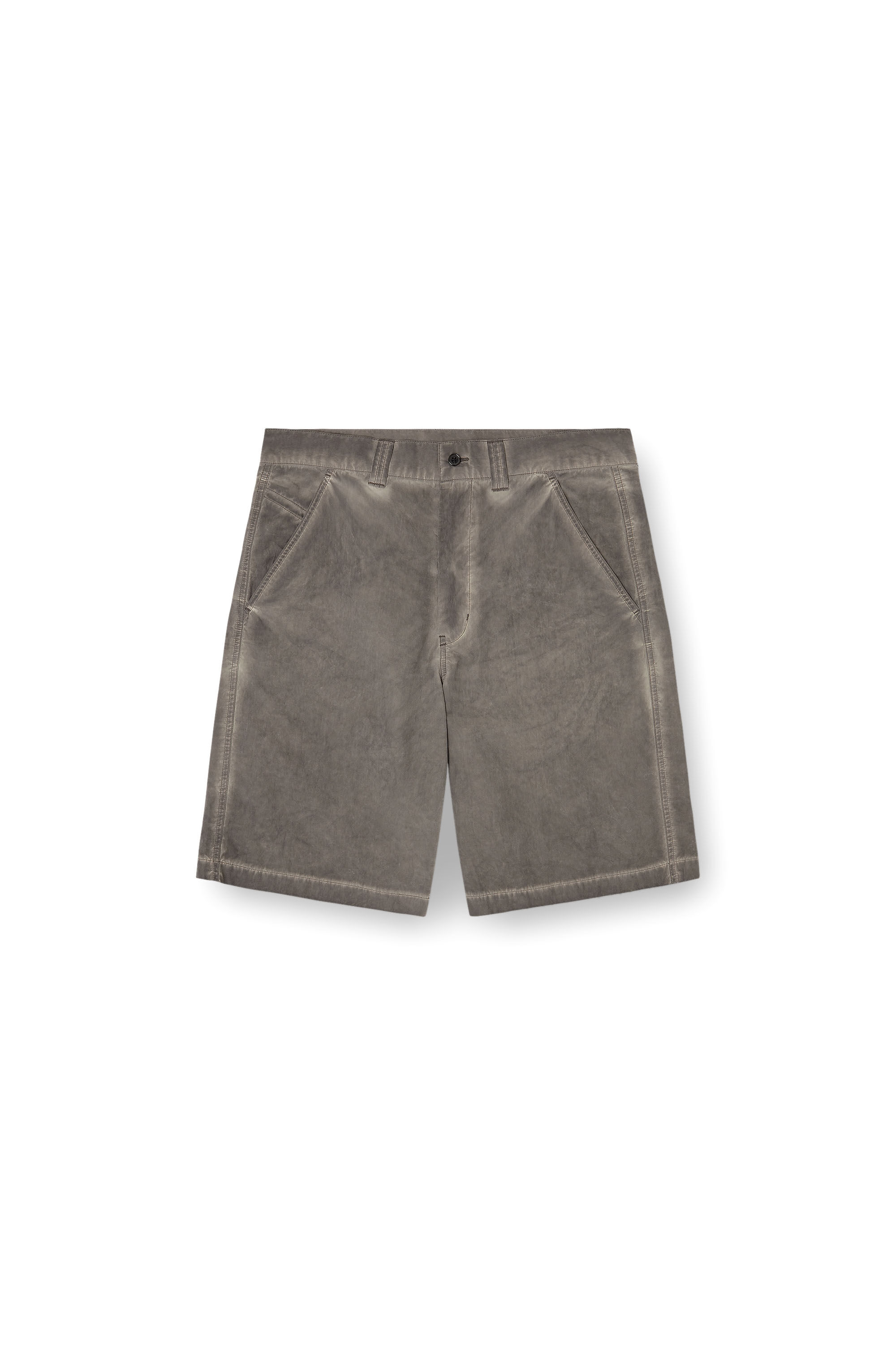 Diesel - P-HANT-CHINO-SHORT-TREAT, Shorts en nylon-coton avec teinture pigmentaire Homme in Gris - 2