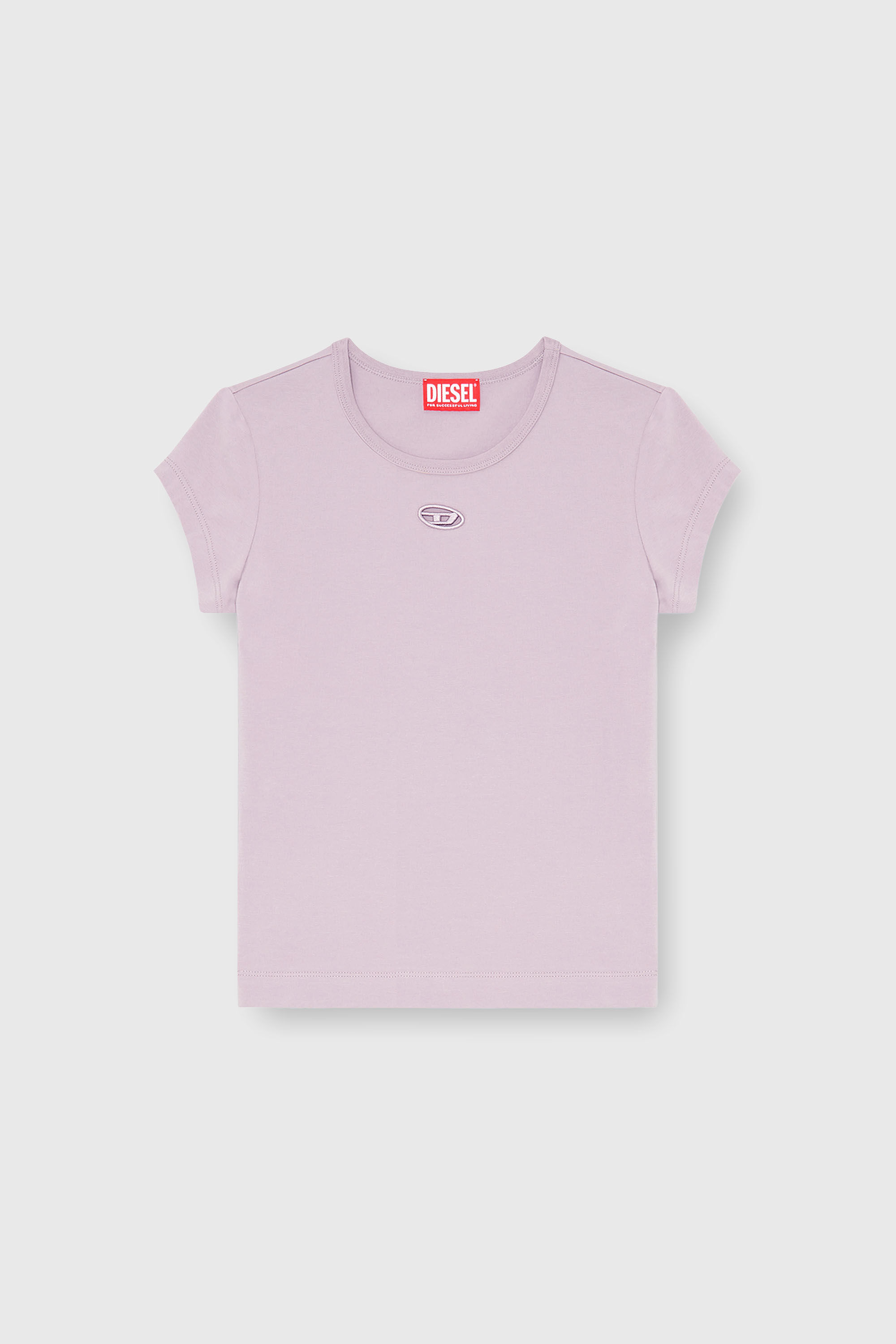 Diesel - T-ANGIE-OD, T-shirt avec logo d&eacute;coup&eacute; brod&eacute; Femme in Violet - 2
