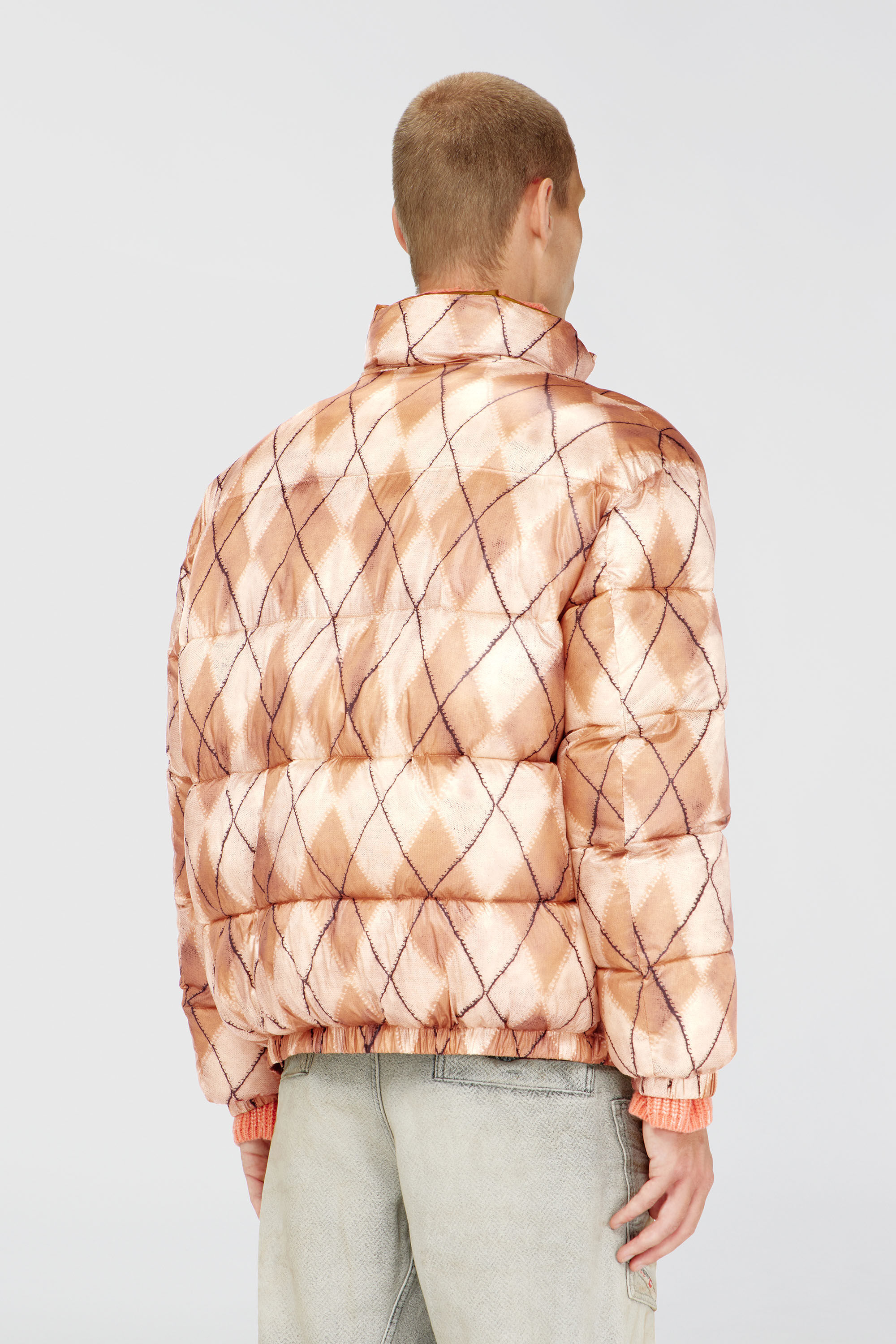 Diesel - W-BOURB-DLCK, Doudoune r&eacute;versible &agrave; motif losange Homme in Polychrome - 4