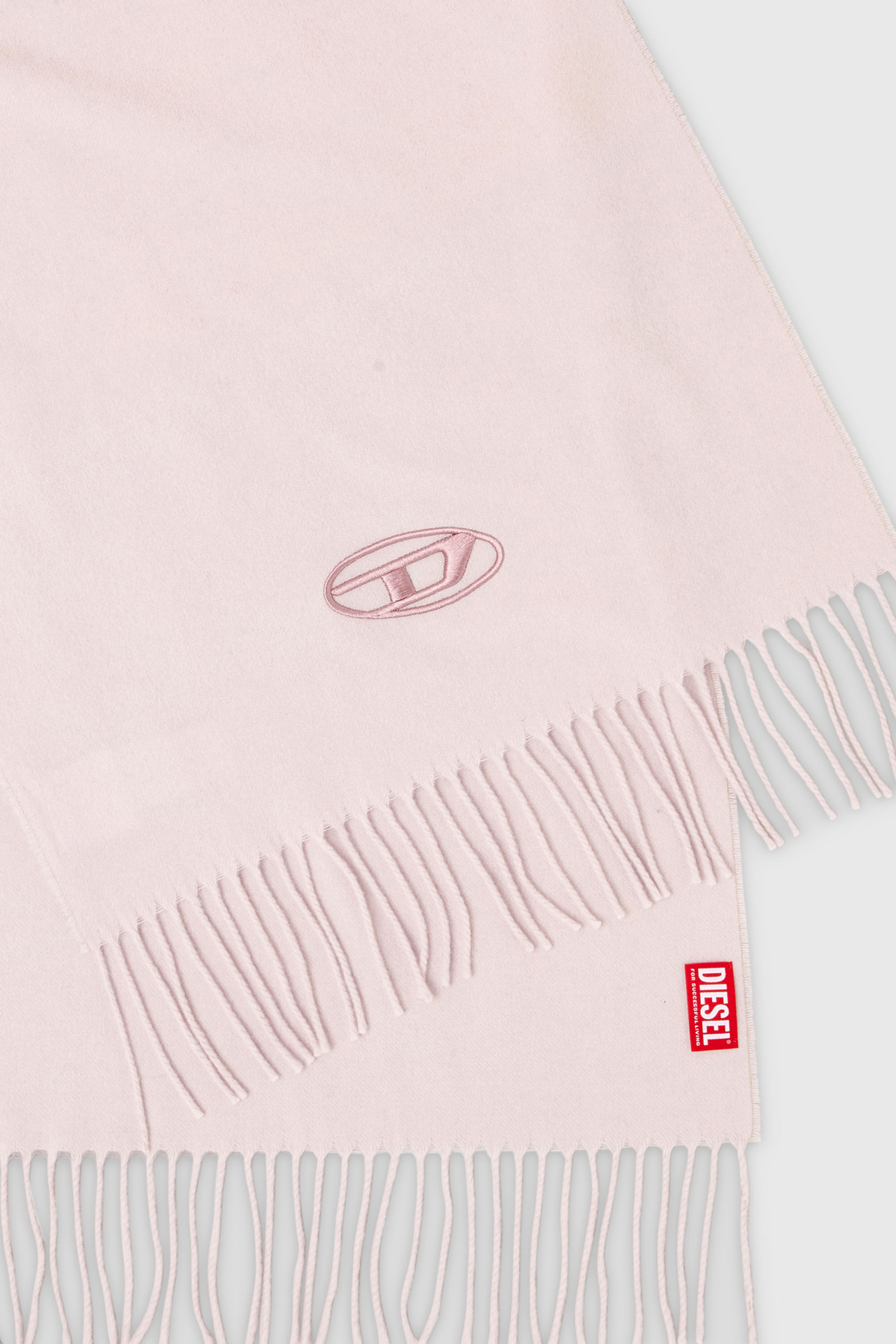 Diesel - S-IMON-D-LONG, &Eacute;charpe en m&eacute;lange de laine &agrave; bords frang&eacute;s Mixte in Rose - 3