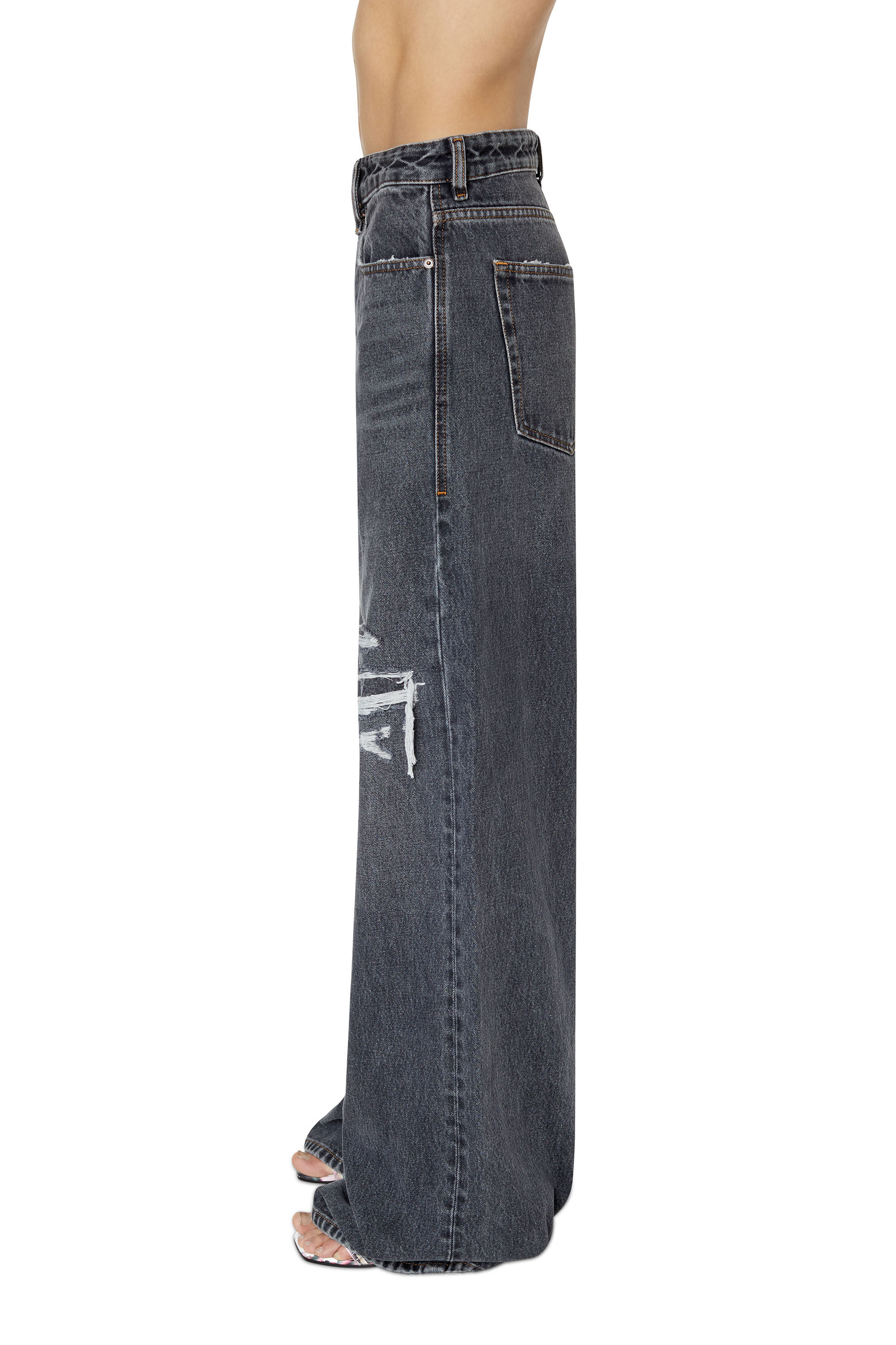 Diesel - D-Sire 007F6 Straight Jeans, Noir/Gris foncé - Image 5