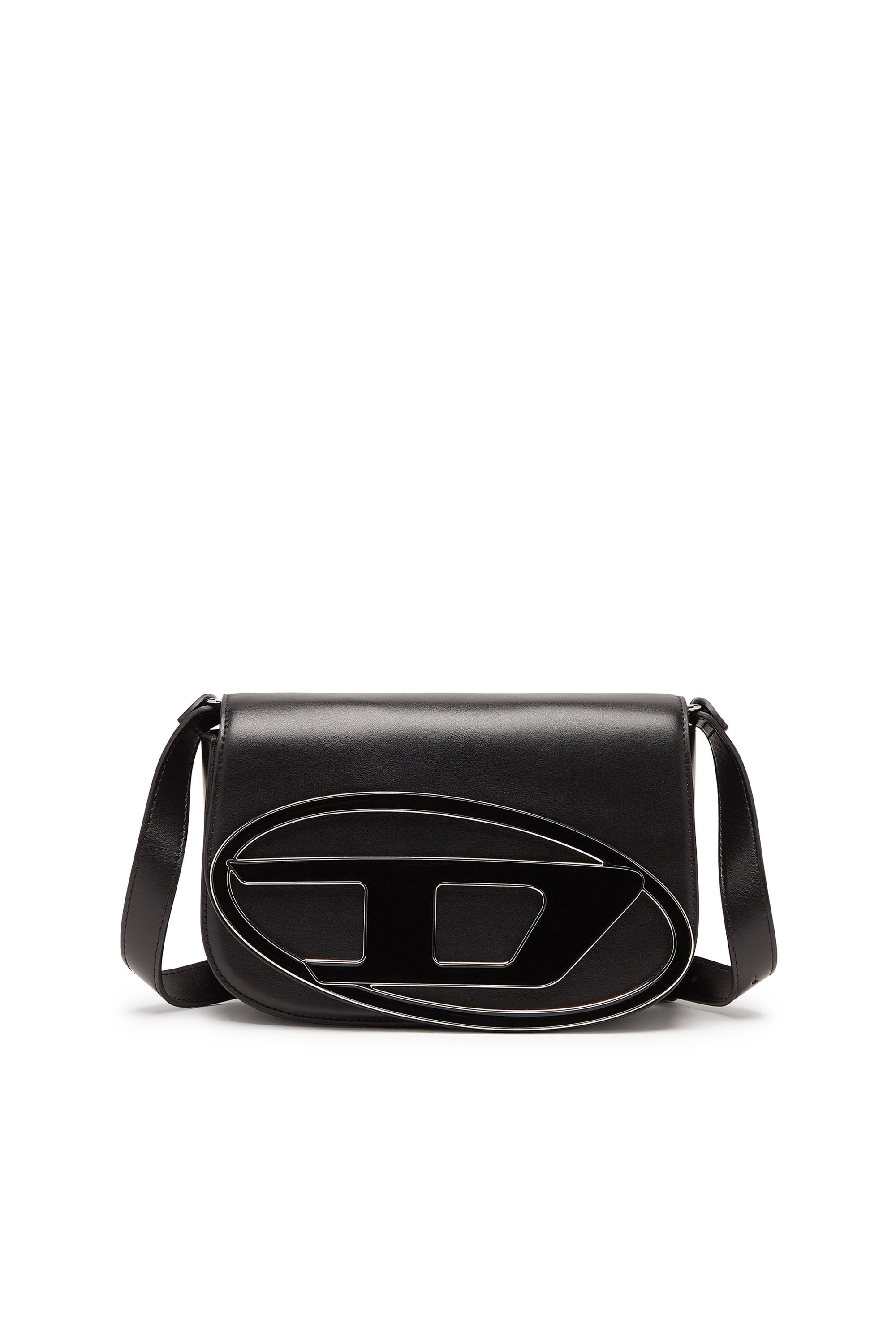 1DR M Sac iconique a bandouliere Medium en cuir Femme Noir Diesel