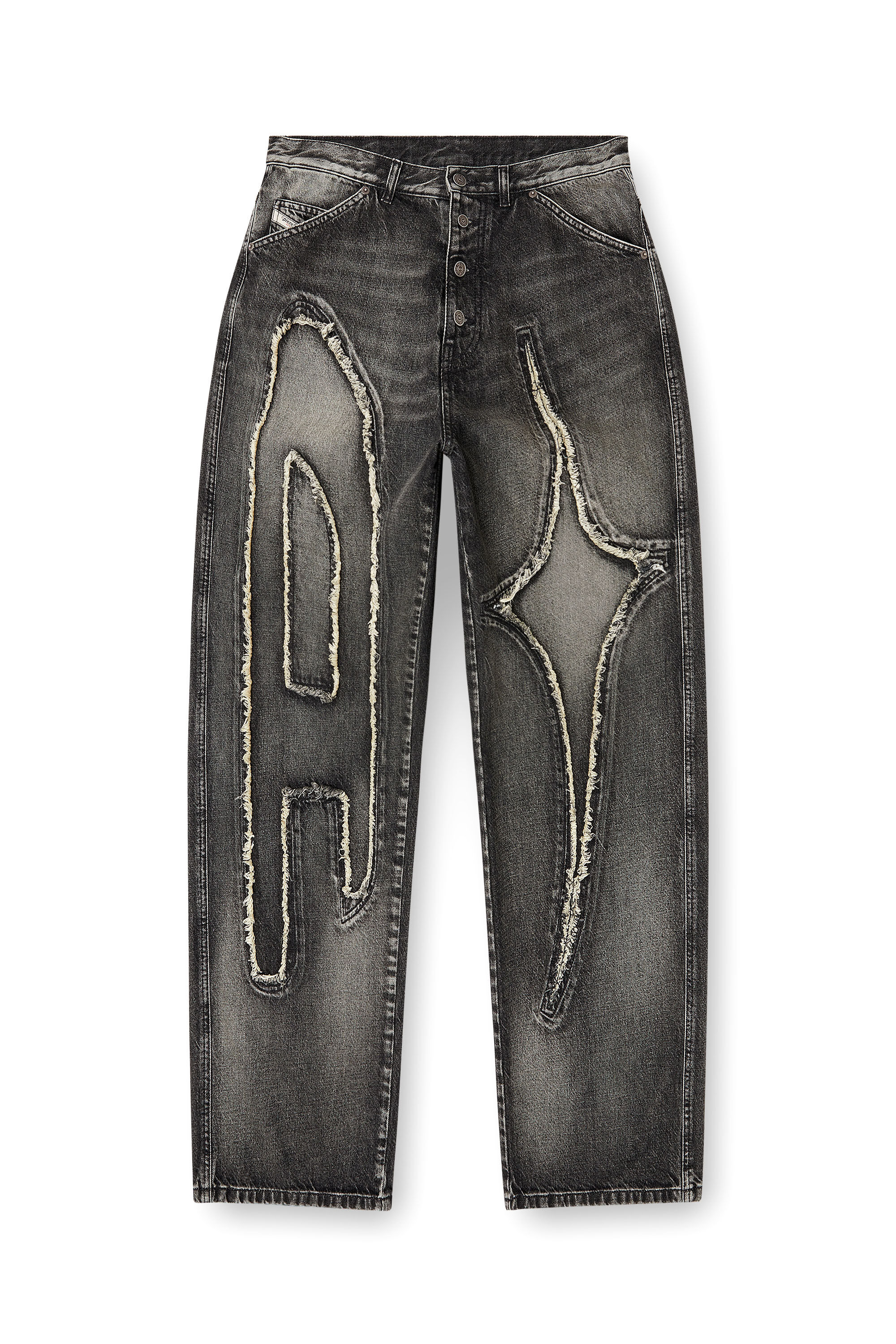 Diesel - Straight Jeans D-ThugClub 0BEBT Mixte, Noir/Gris foncé - Image 2