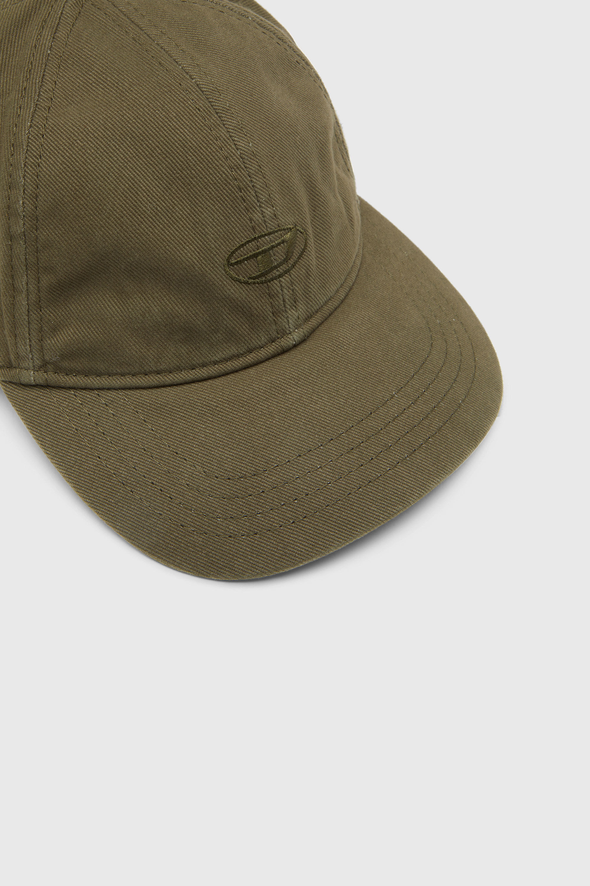Diesel - C-RUN-WASH, Casquette de baseball en serg&eacute; de coton d&eacute;lav&eacute; Homme in Vert - 3