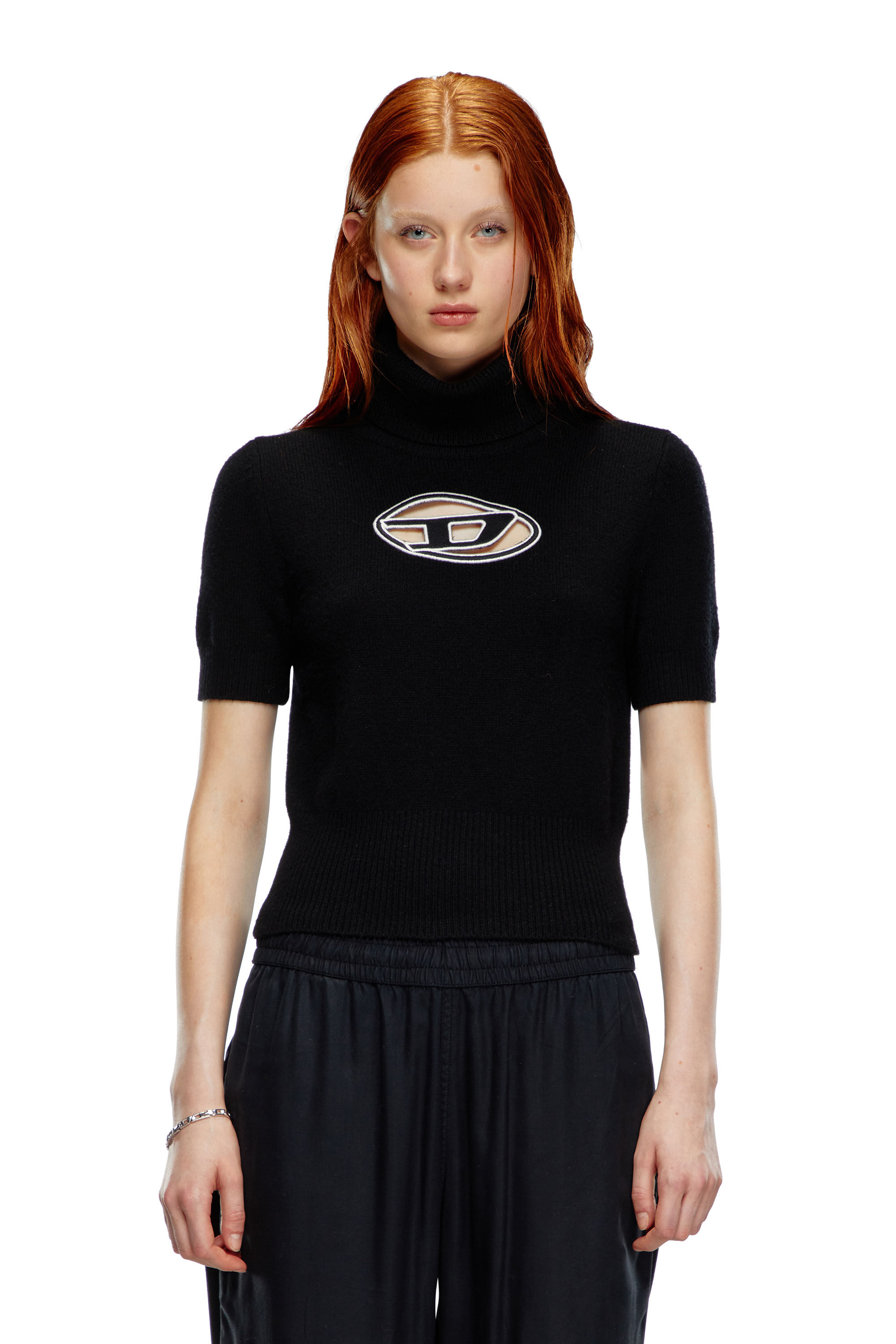 M ARGARET Femme Pull a manches courtes avec logo decoupe Diesel