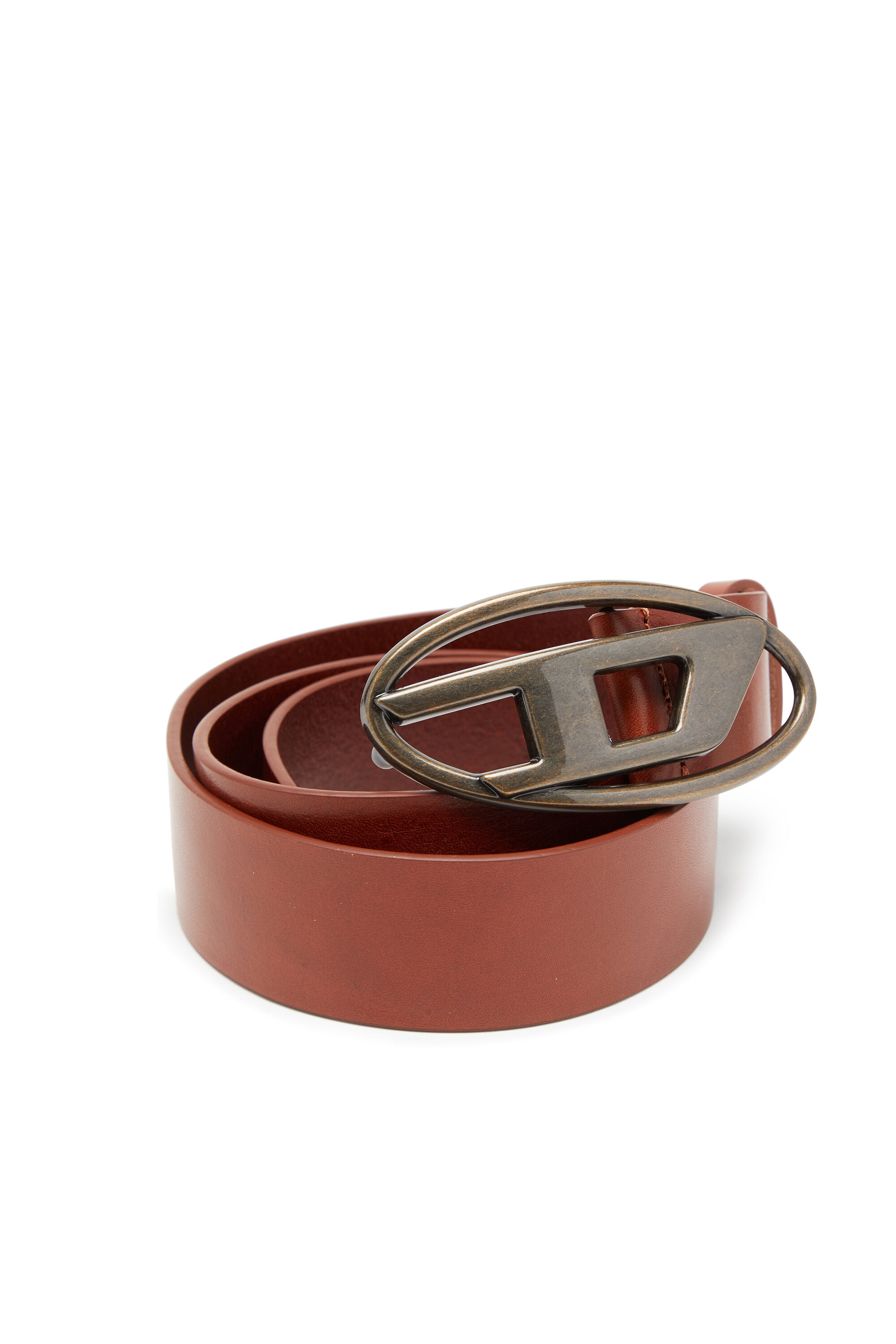 Diesel - B-1DR, Ceinture 3.9 cm en cuir avec boucle D Homme in Marron - 3